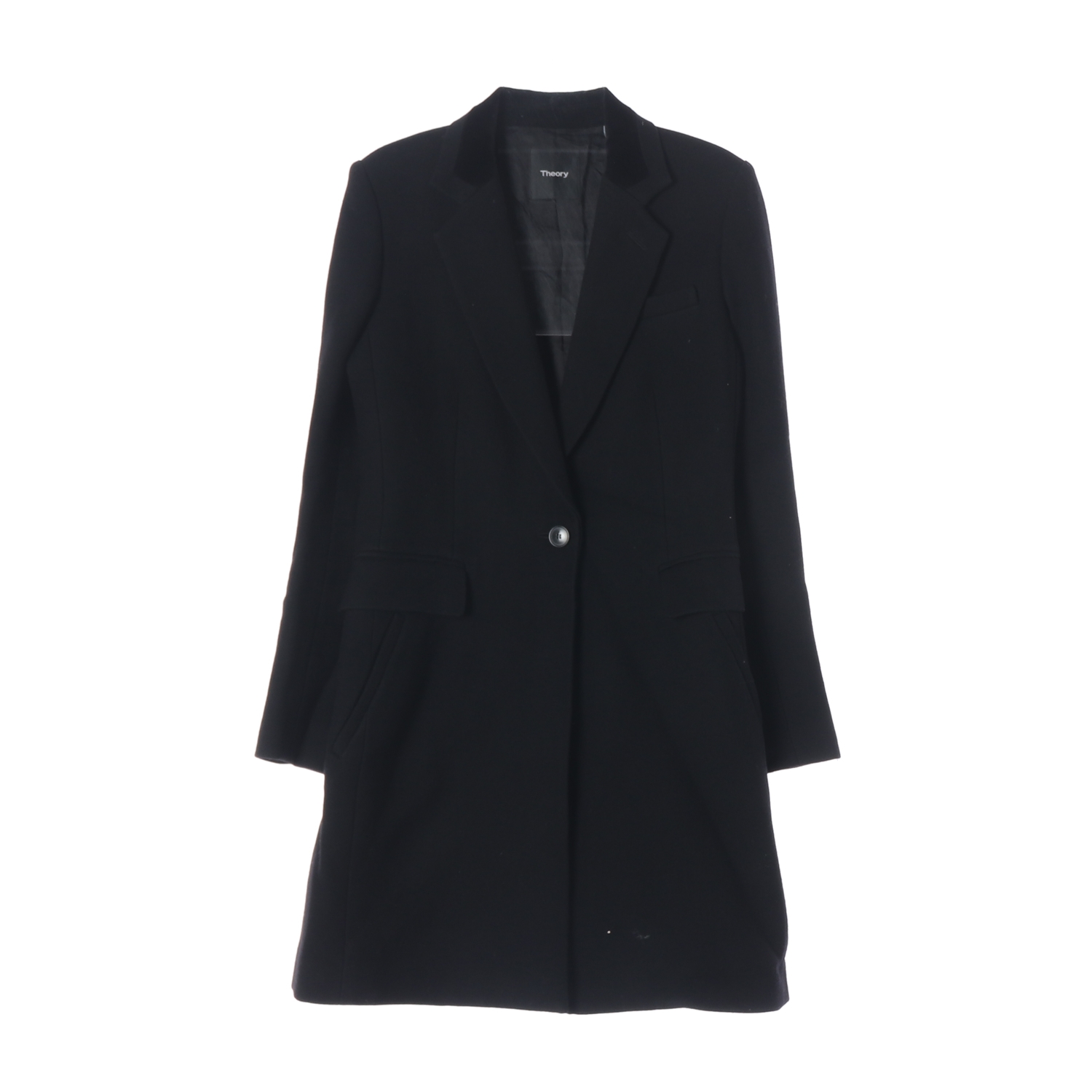 띠어리 울 100% 싱글 버튼 롱 코트