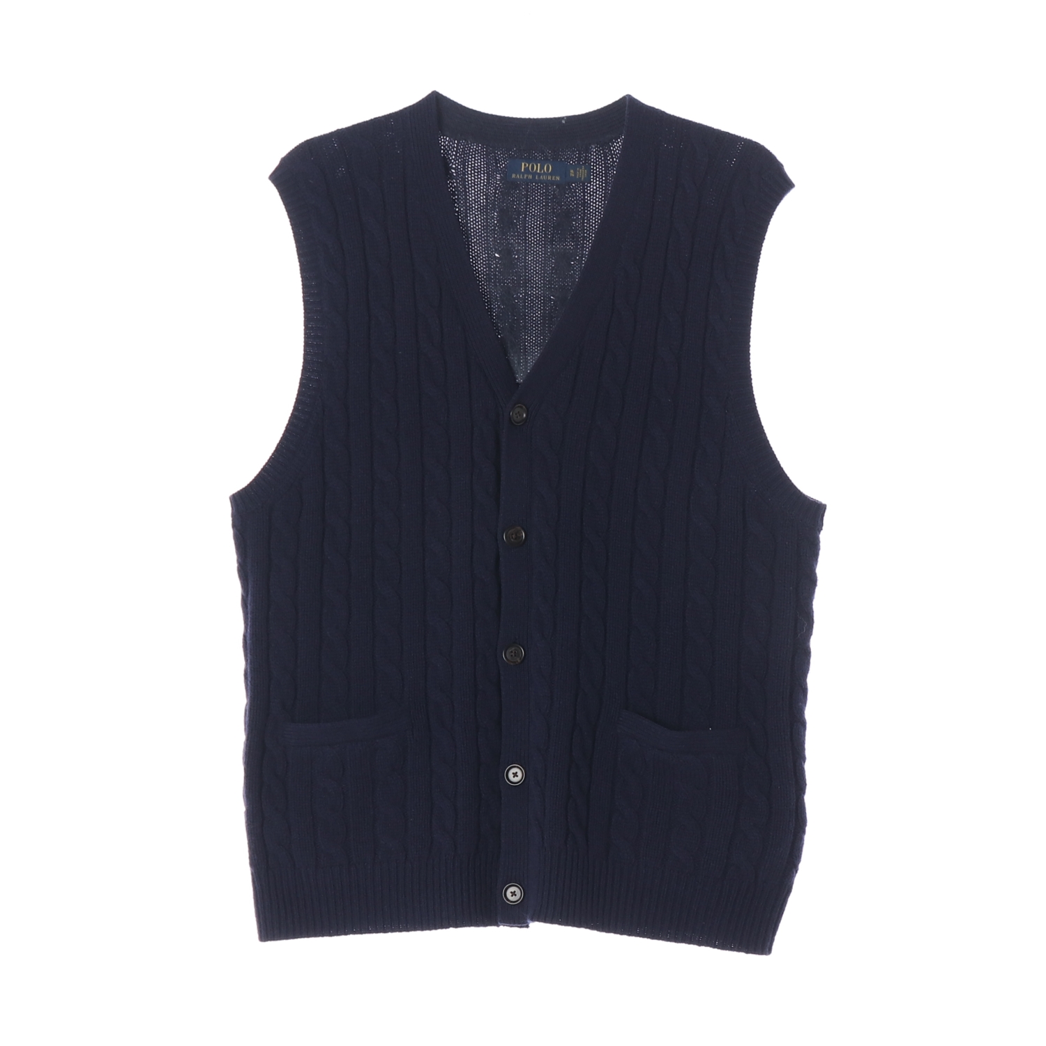 폴로 랄프 로렌 캐시미어 울 케이블 버튼 니트 조끼 베스트