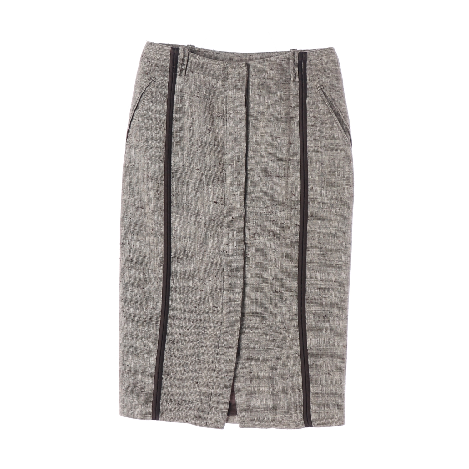 막스마라 린넨 실크 100% 라인 트위드 스커트 치마