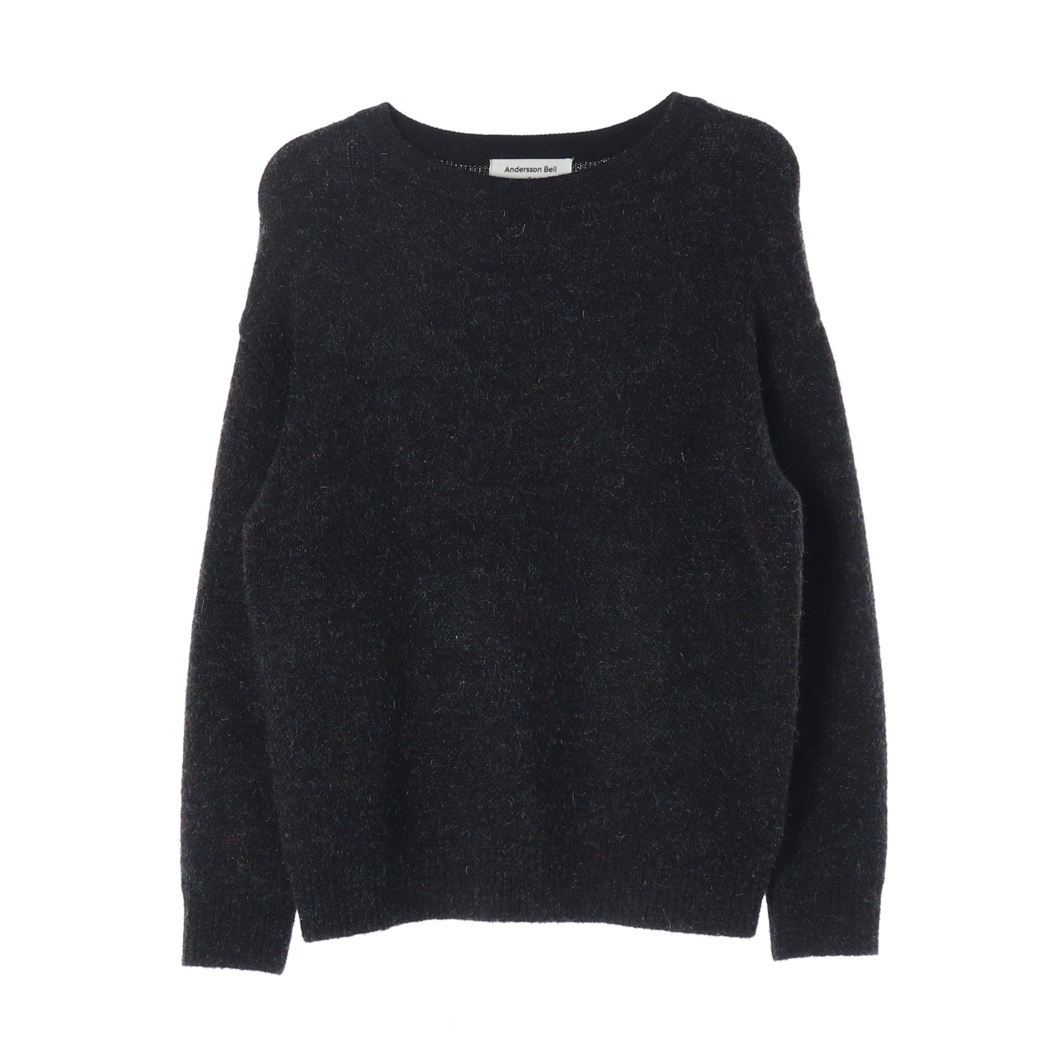 앤더슨벨 타탄 모헤어 보트넥 스웨터