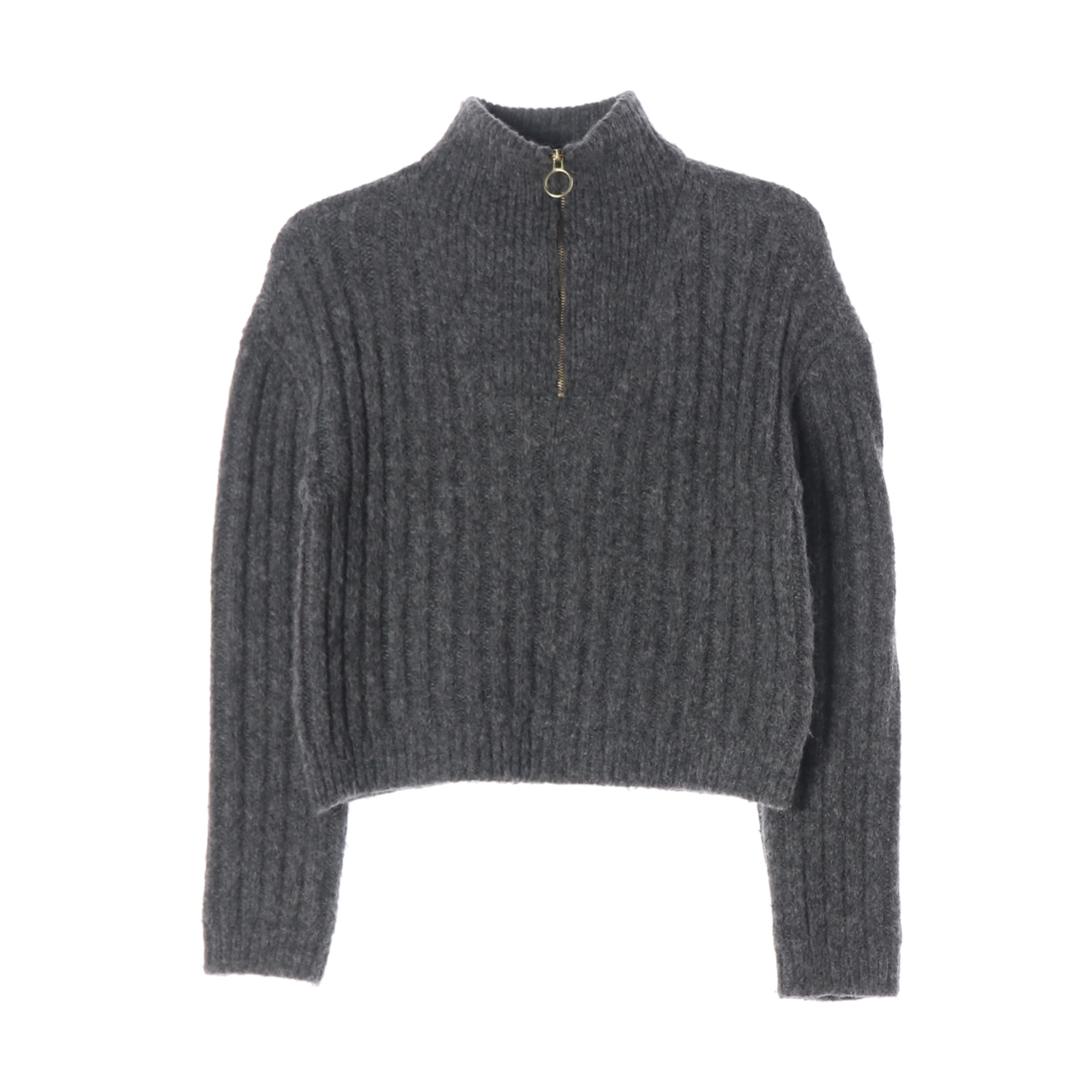 르Le 알파카 하프 집업 니트 스웨터