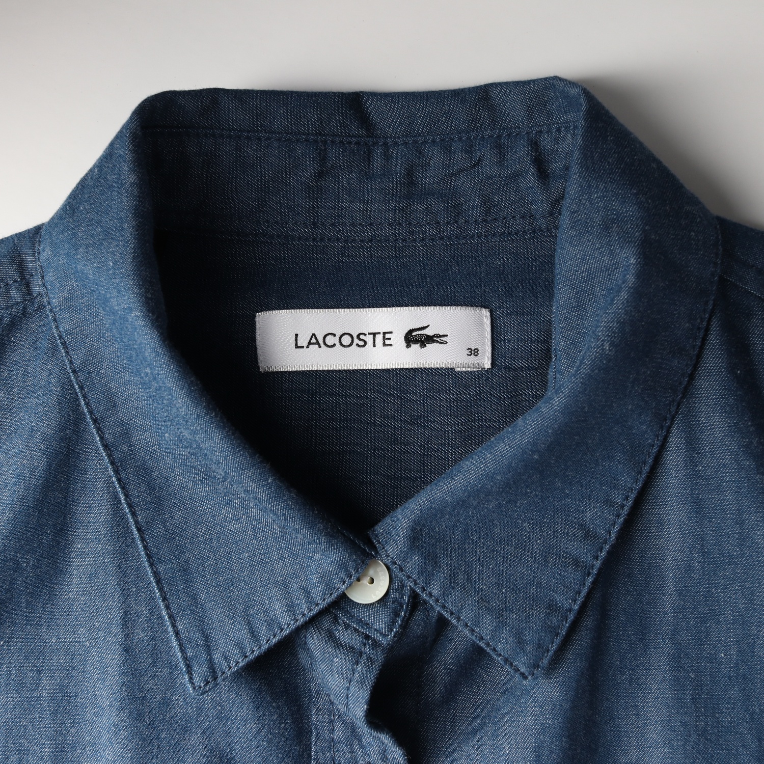 라코스테 데님 셔츠 청 셔츠  이미지 3