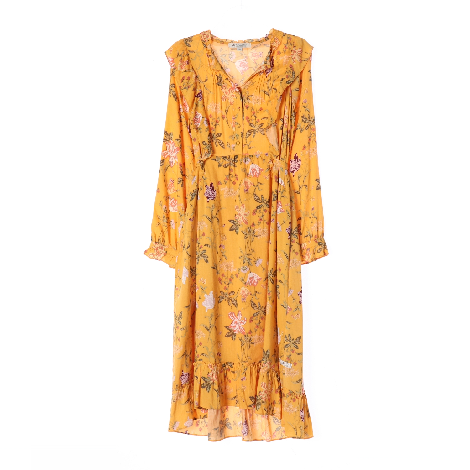 써스데이 아일랜드 플로럴 옐로우 원피스