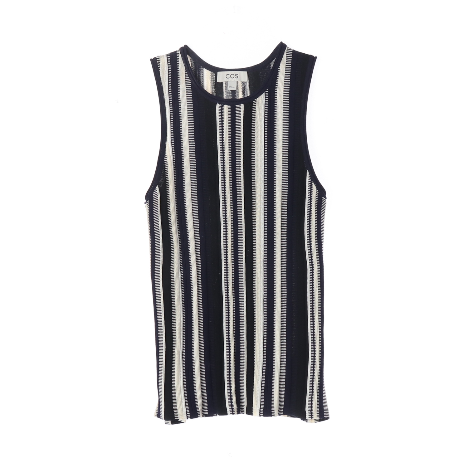 코스 COS 스트라이프 슬리브리스 탑