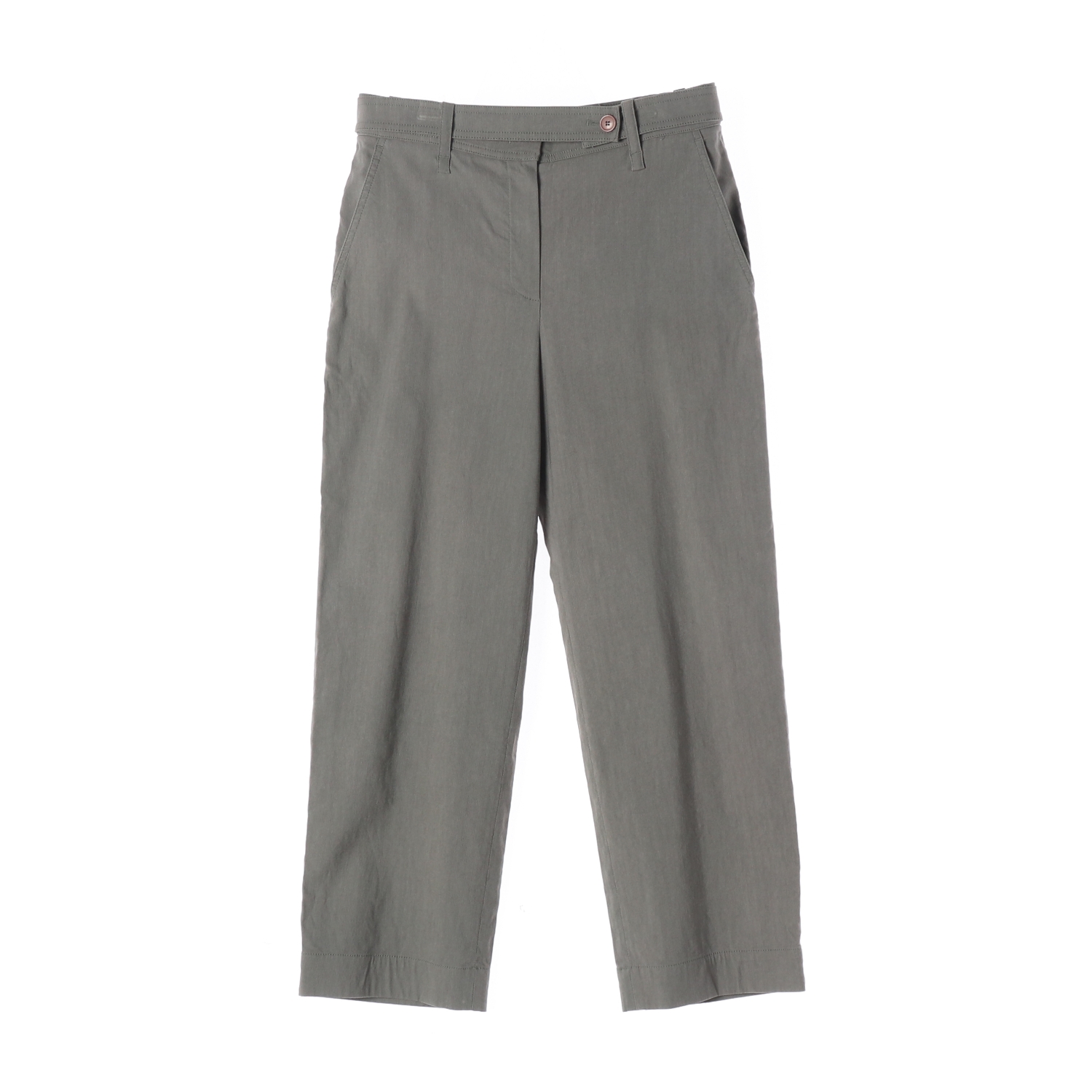 시스템 SYSTEM 코튼 블렌드 와이드핏 팬츠 카키