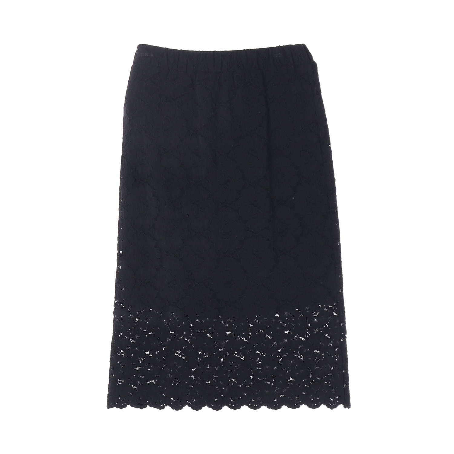 유라고 레이스 블랙 롱 스커트