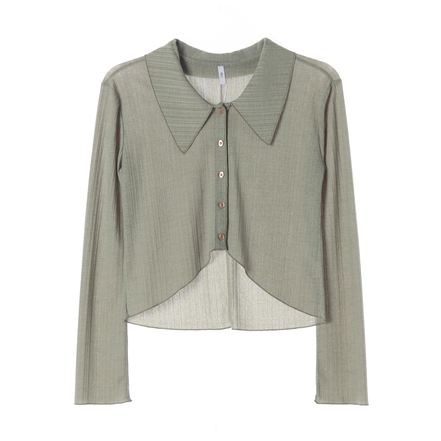 (새상품) 소프트서울 크롭 빅 카라 셔츠 블라우스