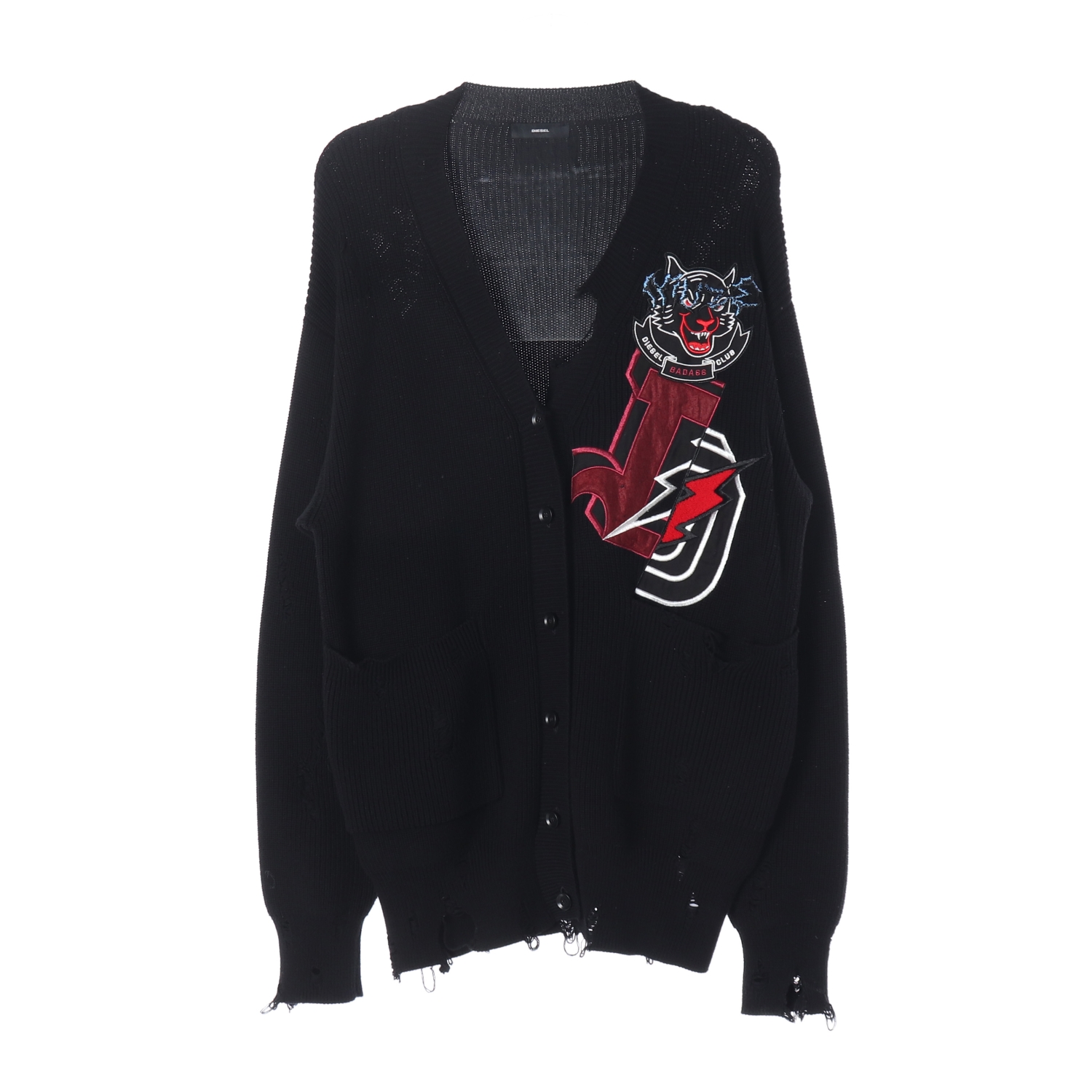 디젤 디스트로이드 데미지 니트 가디건
