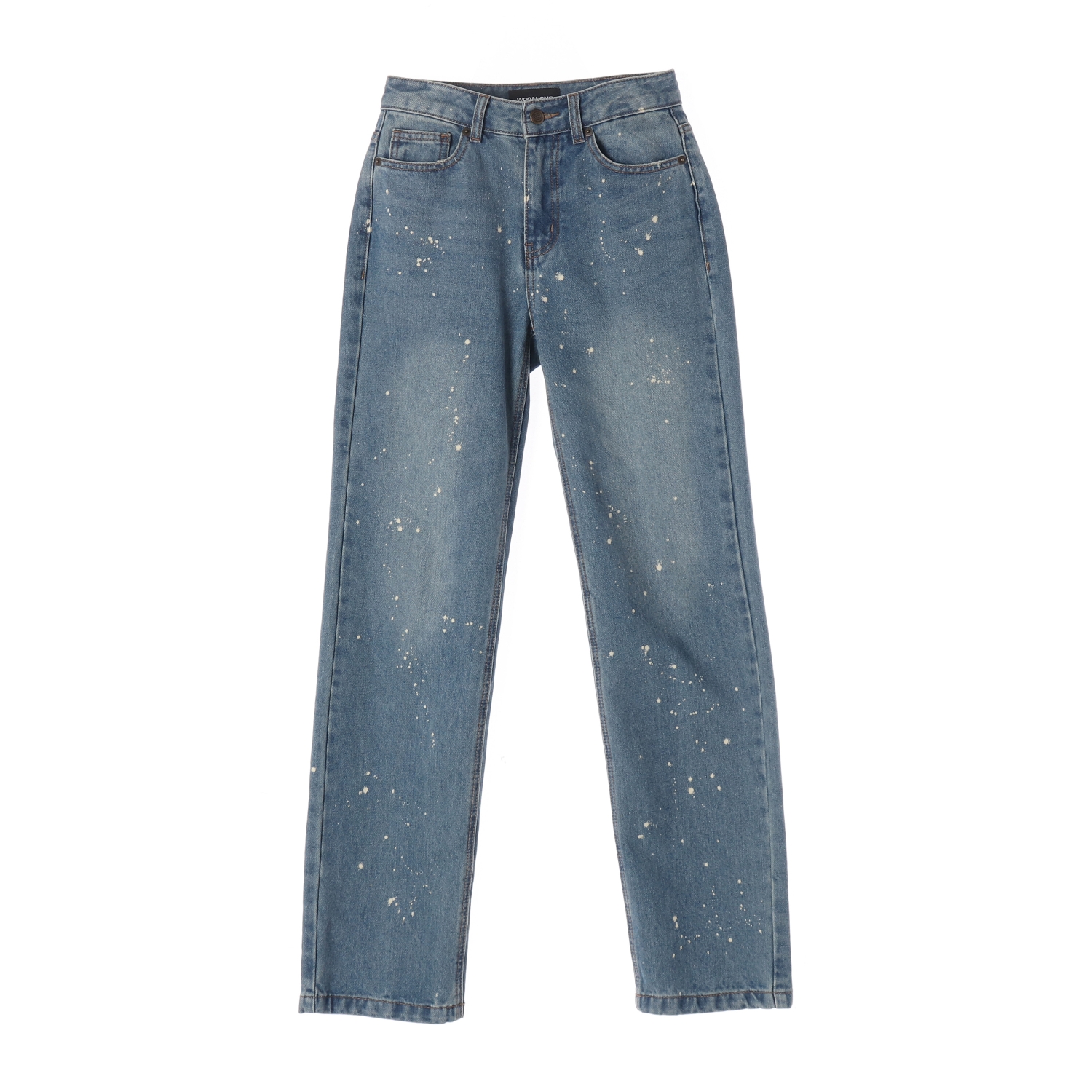 우알롱 24FW 페인팅 스트레이트 데님 팬츠 인디고