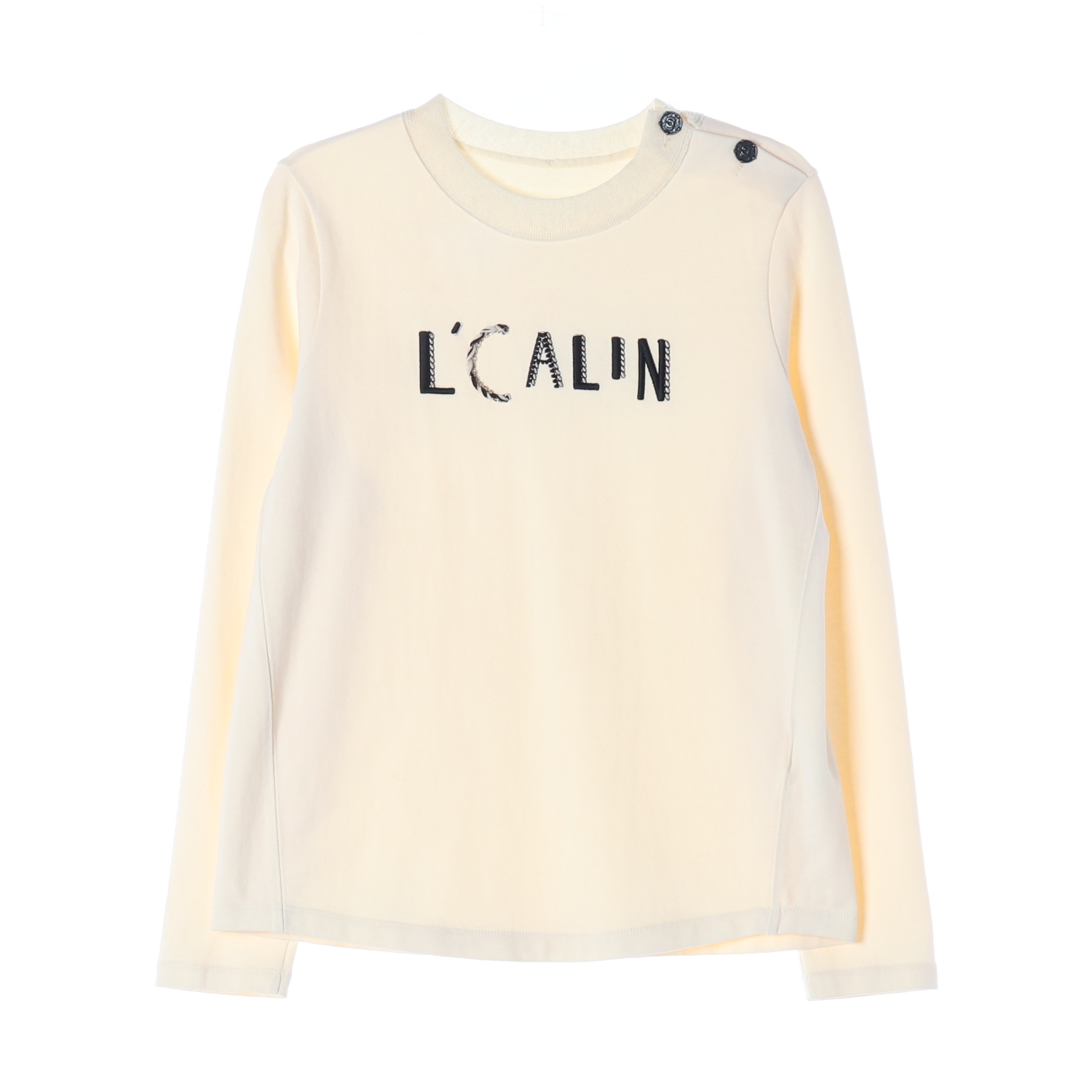 에스제이에스제이 SJSJ 숄더 버튼 디테일 긴팔 티셔츠