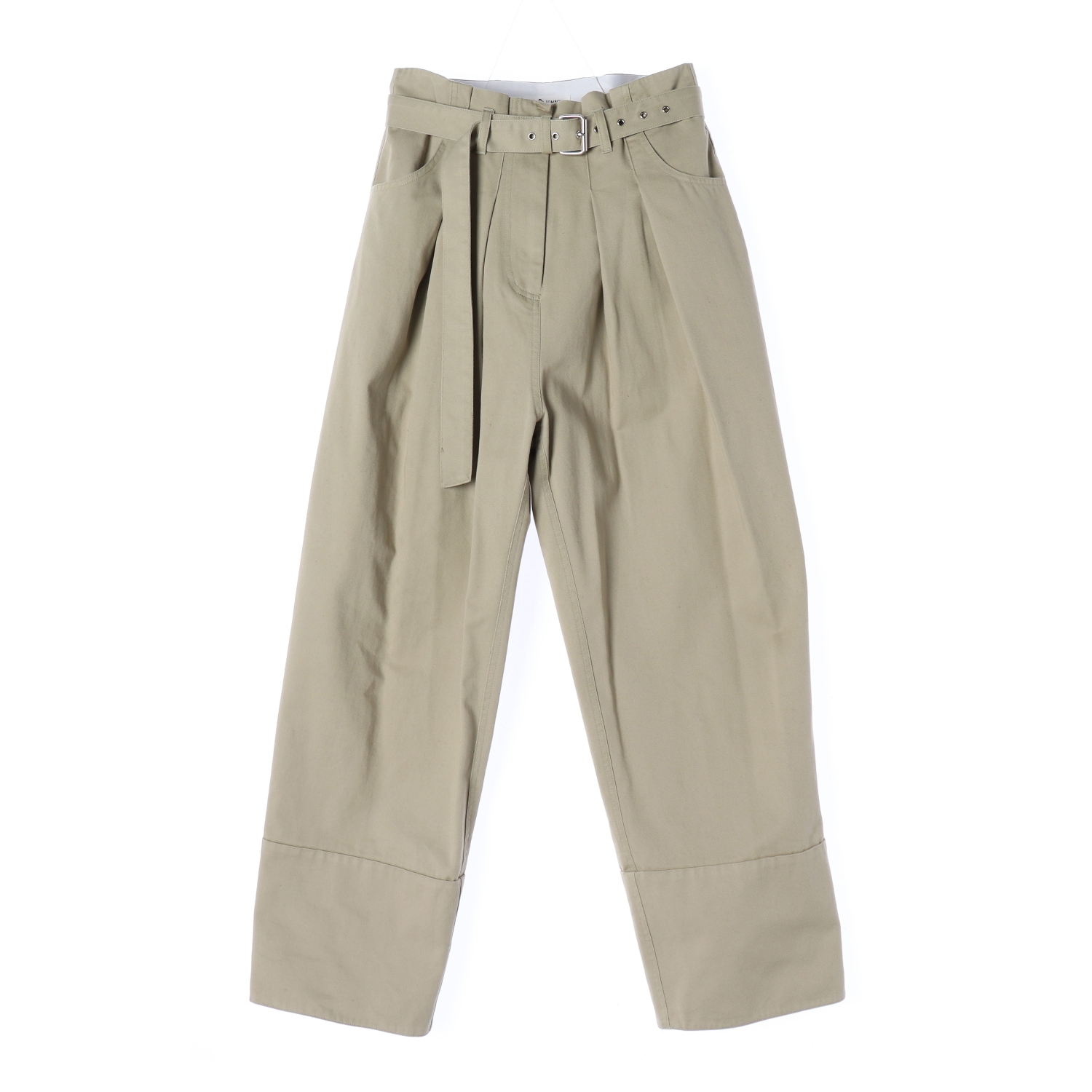 스튜디오 톰보이 22SS 벨티드 투턱 와이드 치노 팬츠 슬랙스 