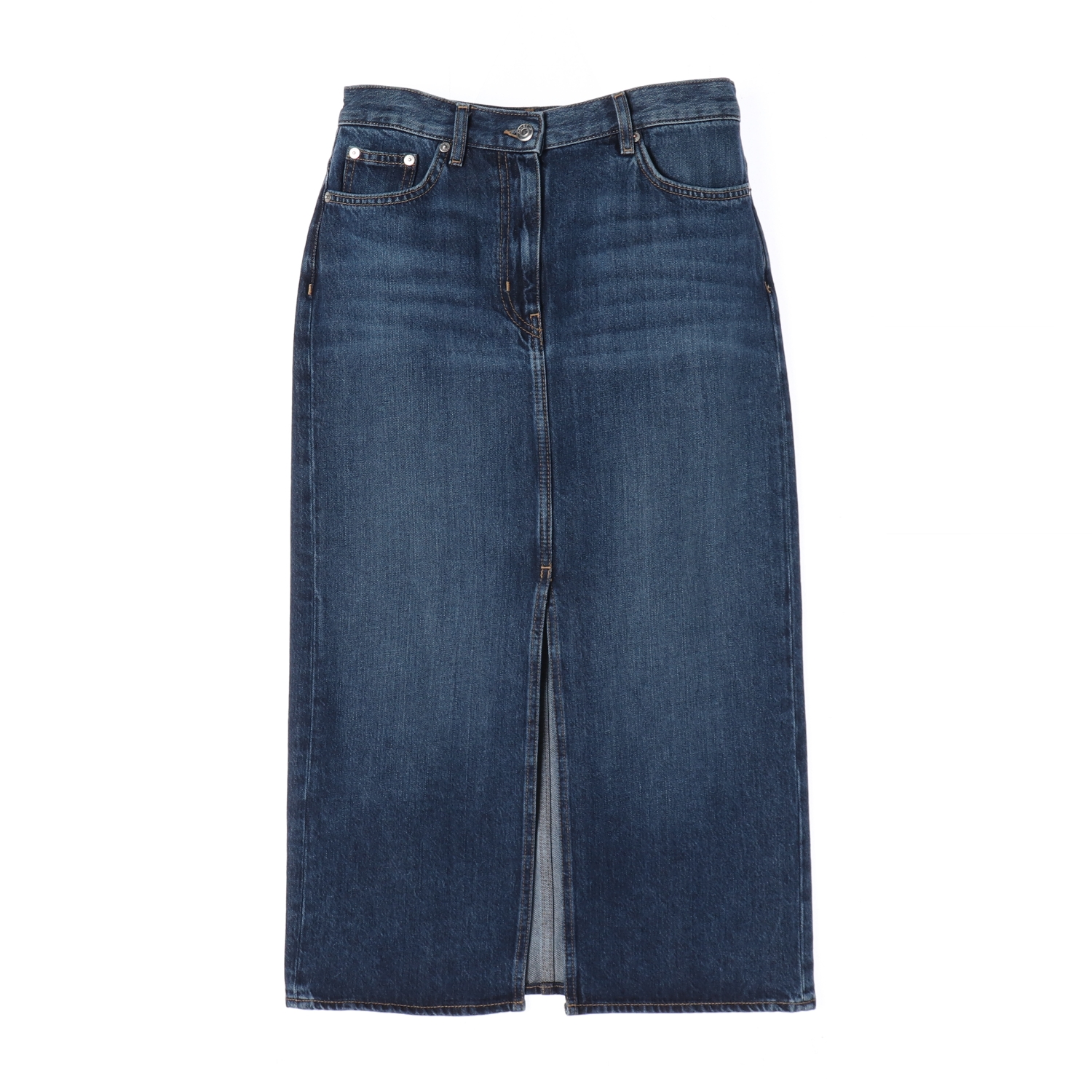 아르켓 24SS 컷아웃 슬릿 데님 롱 스커트 청치마