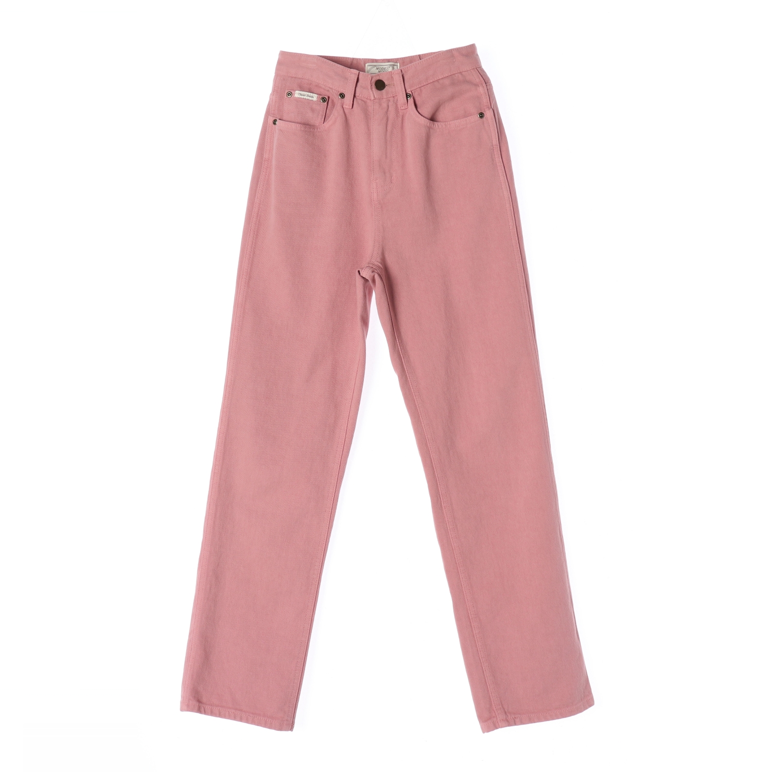 모데스트무드 더스트 핑크 데님 팬츠