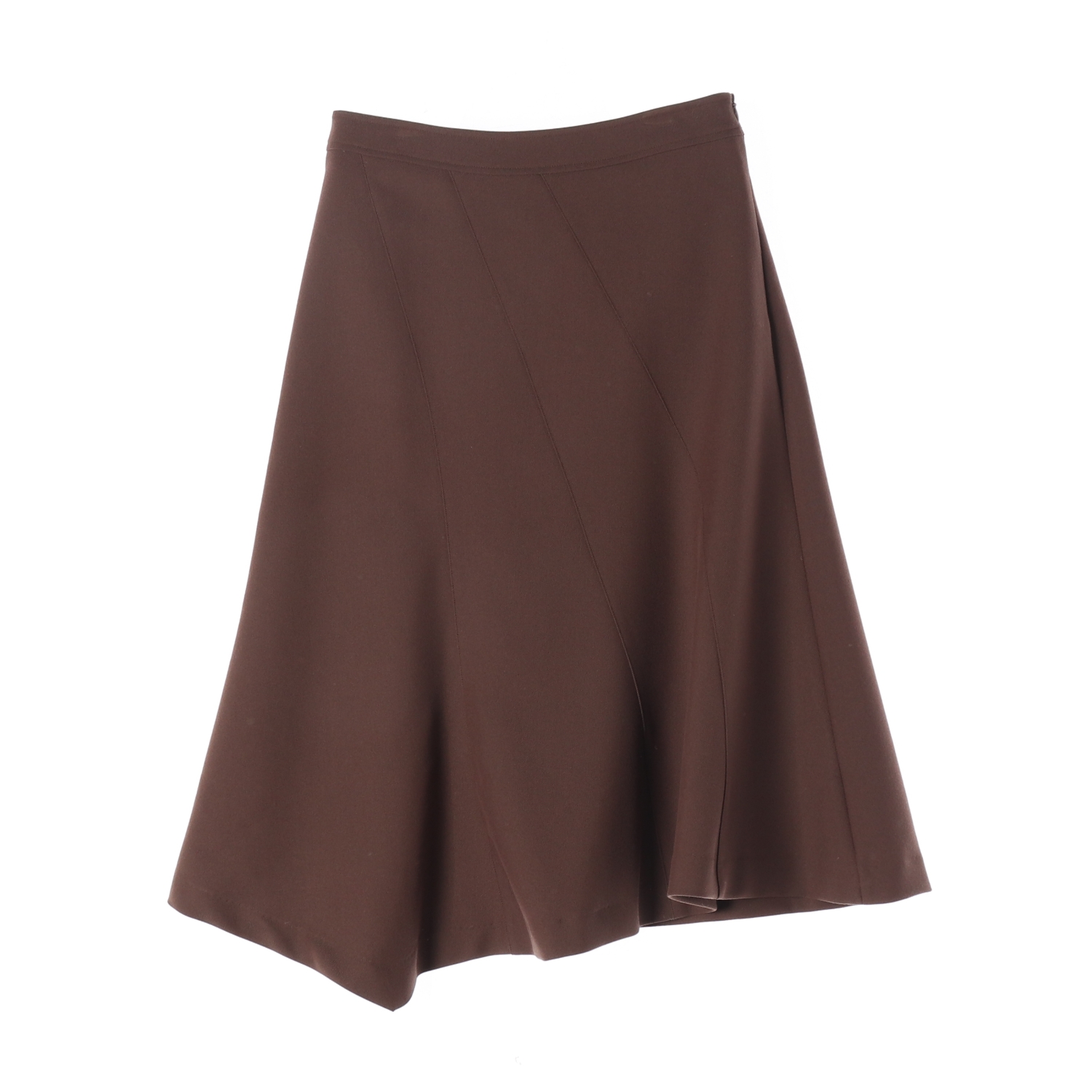 비뮤즈맨션 Diagonal 다이애그널 컷 롱 스커트 브라운