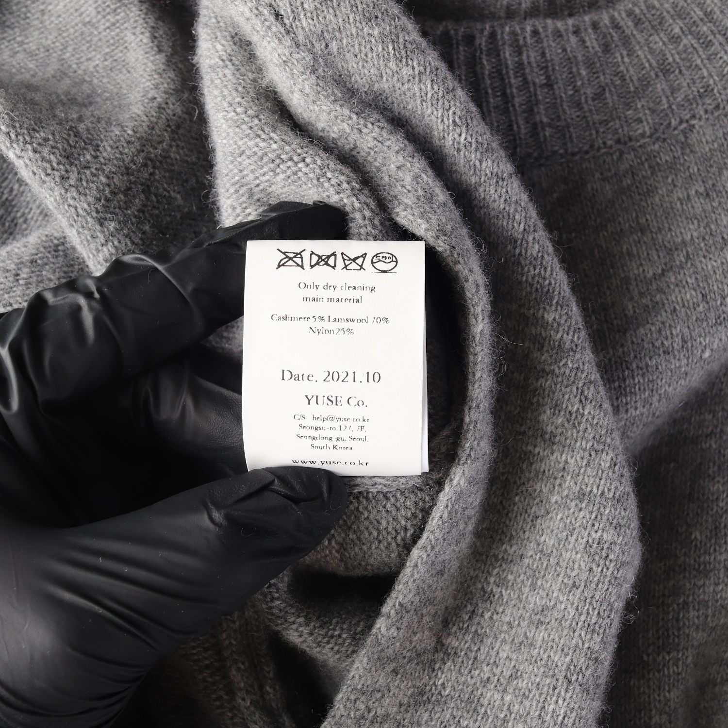 유즈 21FW 램스울 캐시미어 블렌드 볼레로 크롭 니트 스웨터 이미지 5