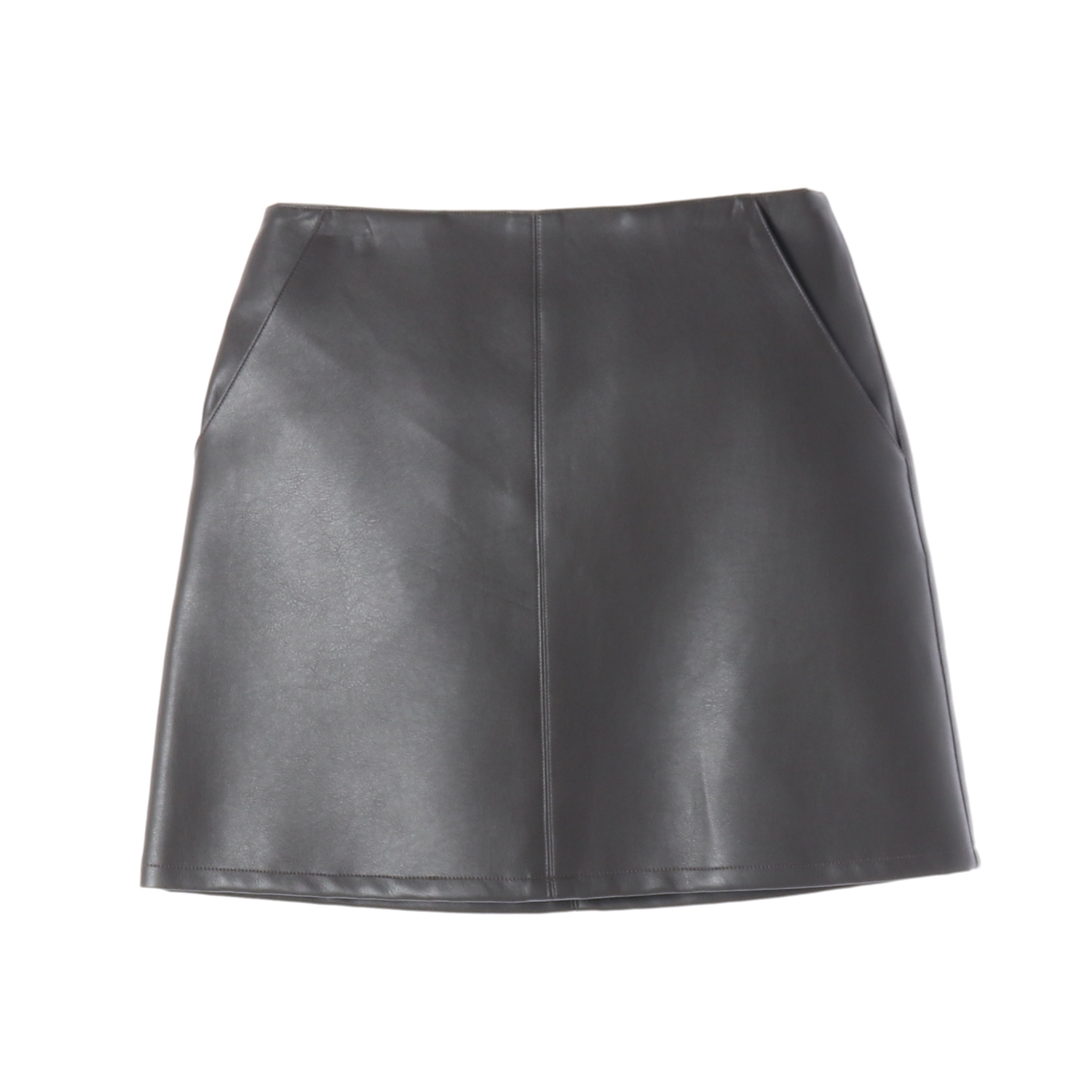 (새상품) 망고매니플리즈 23FW A라인 레더 미니 스커트