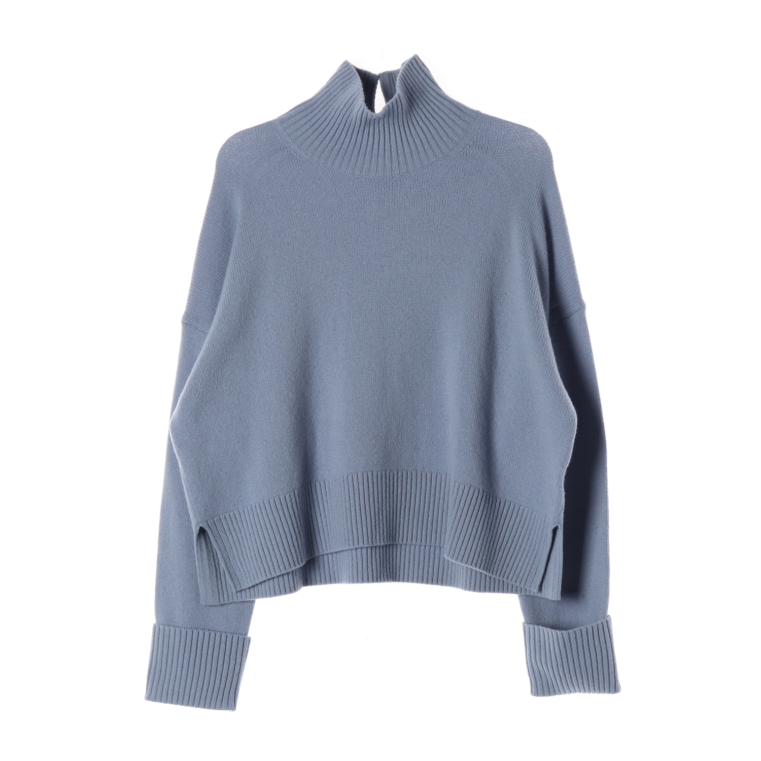 아르켓 울 터틀넥 오버핏 니트 스웨터 블루