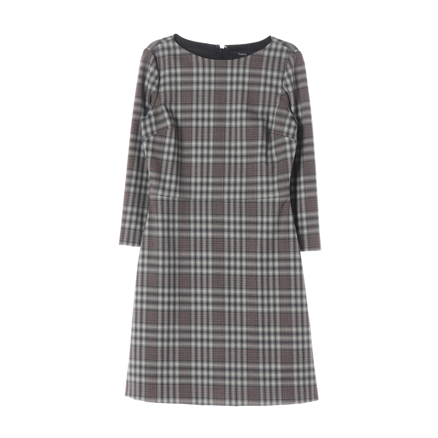 띠어리 카밀리나 옵티컬 플래드 버진 울 원피스