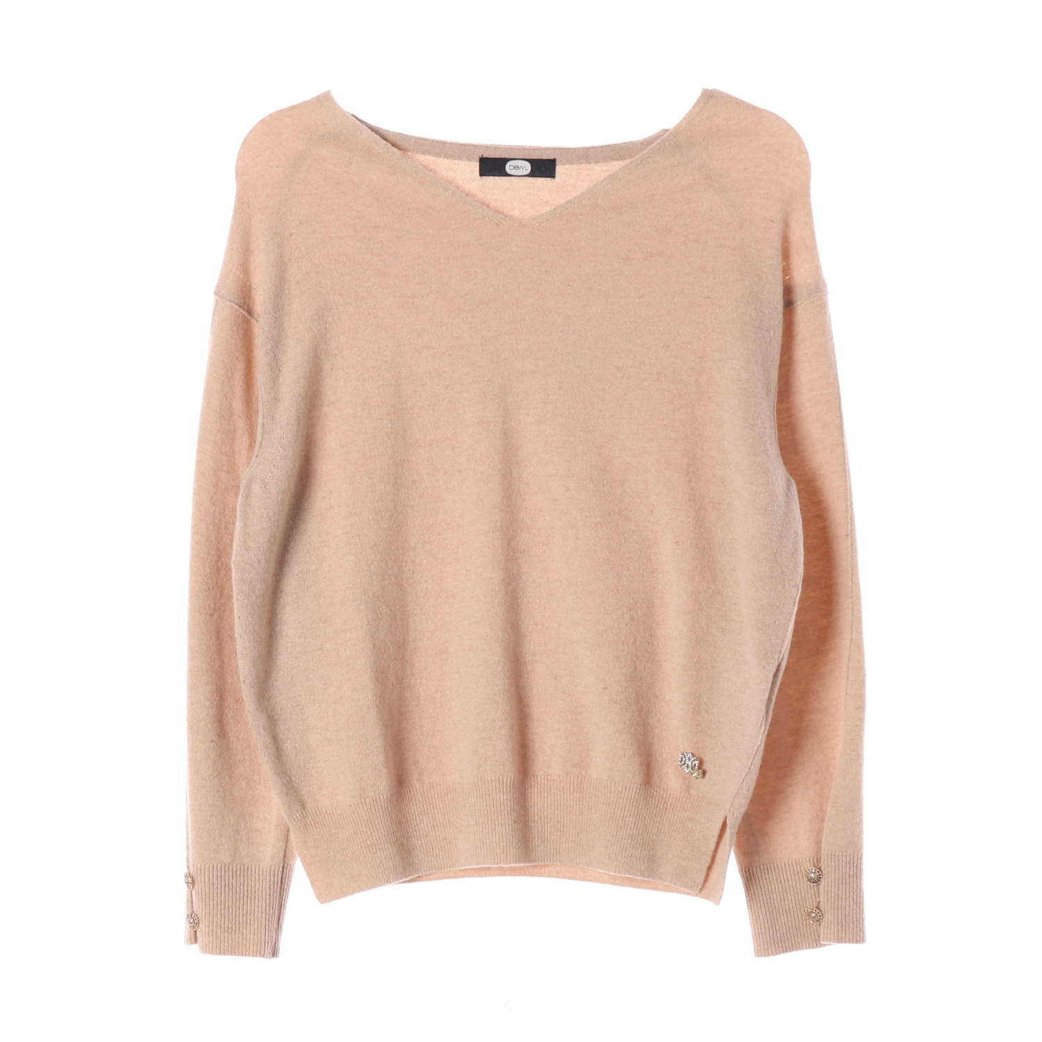 듀엘 울 캐시미어 브이넥 니트 스웨터 베이지