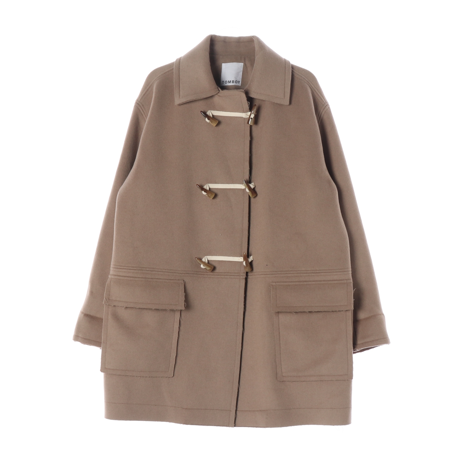 톰보이 토글 버튼 울 블렌드 떡볶이 하프 코트