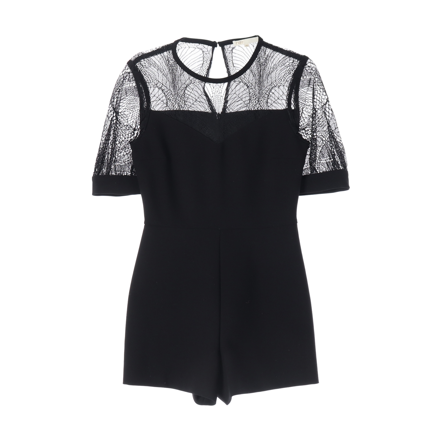 마쥬 레이스 반팔 쇼츠 점프수트