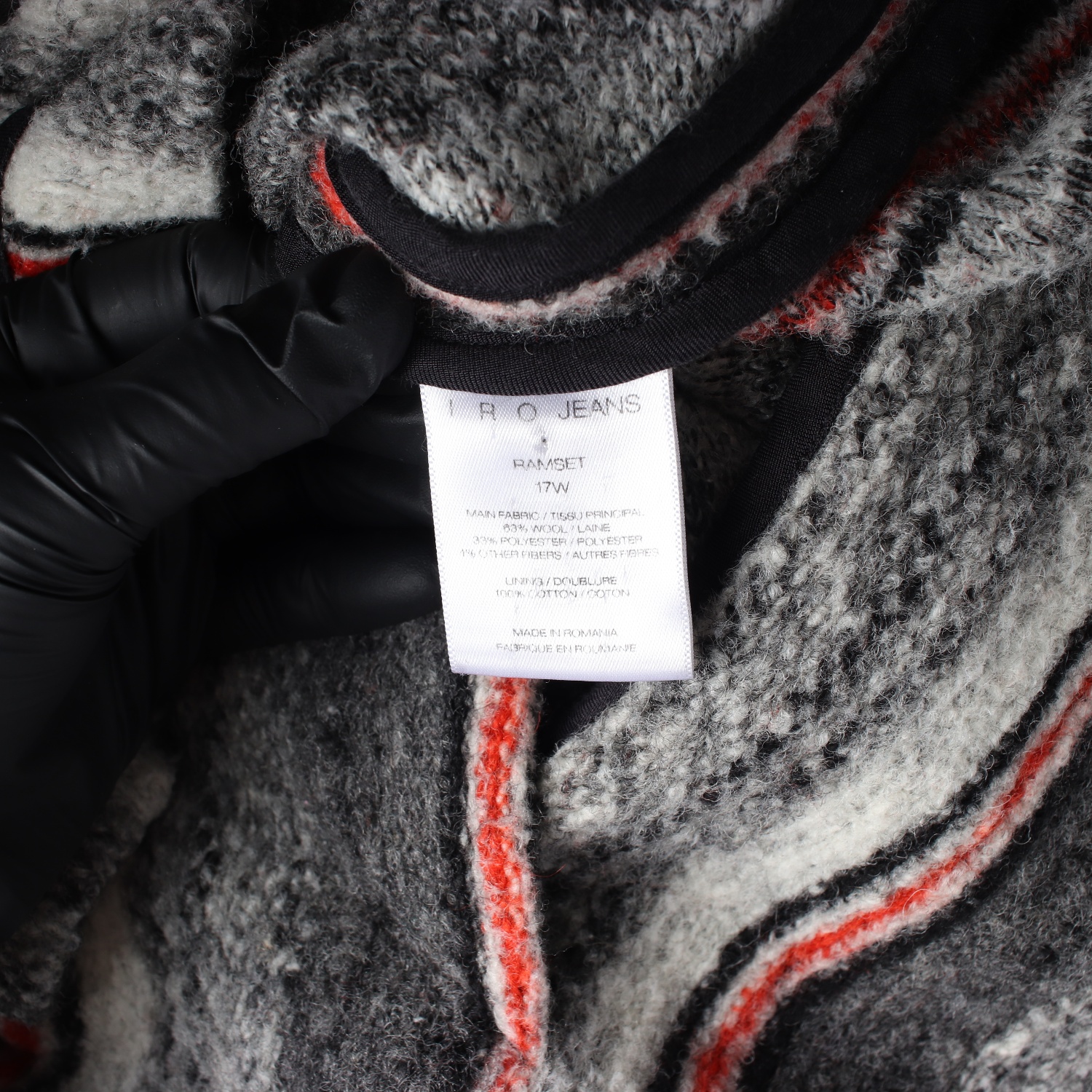 이로 IRO 스트라이프 패턴 울 블렌드 오버핏 셔츠 재킷 이미지 4