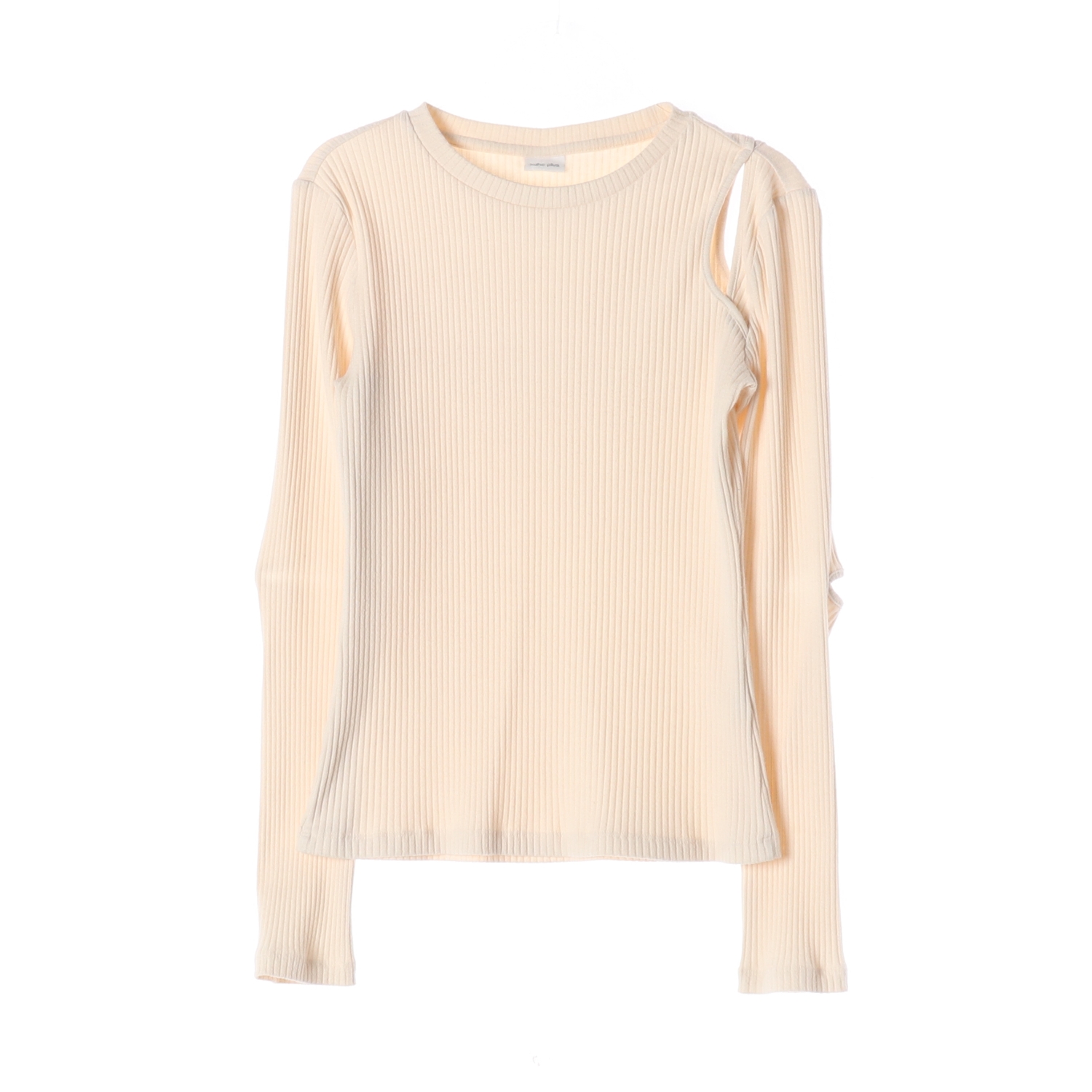 구호플러스 22FW 컷아웃 리브드 긴팔 티셔츠