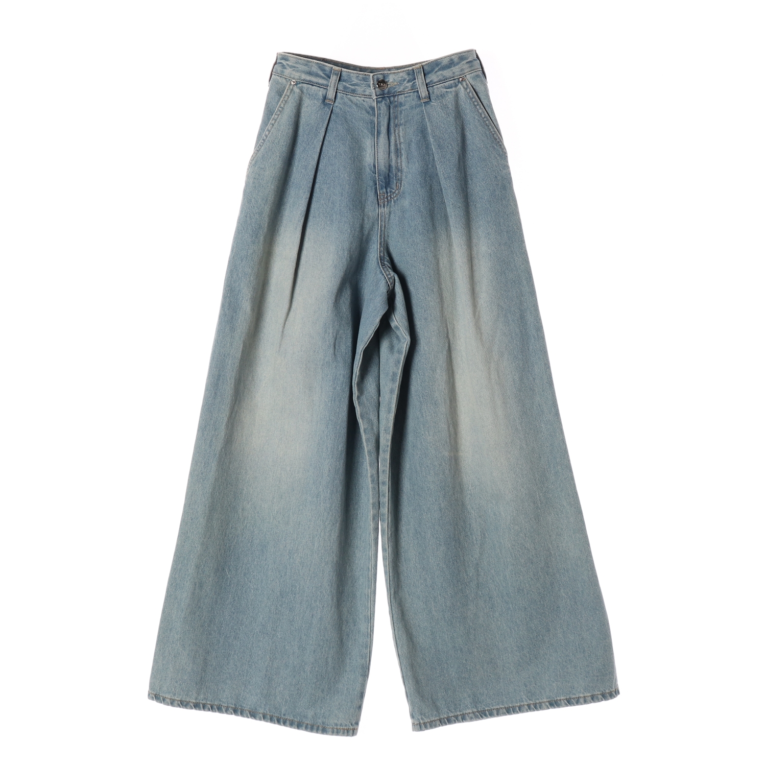 트리밍버드 모노톤 클래식 놈코어 룩 와이드 데님 팬츠