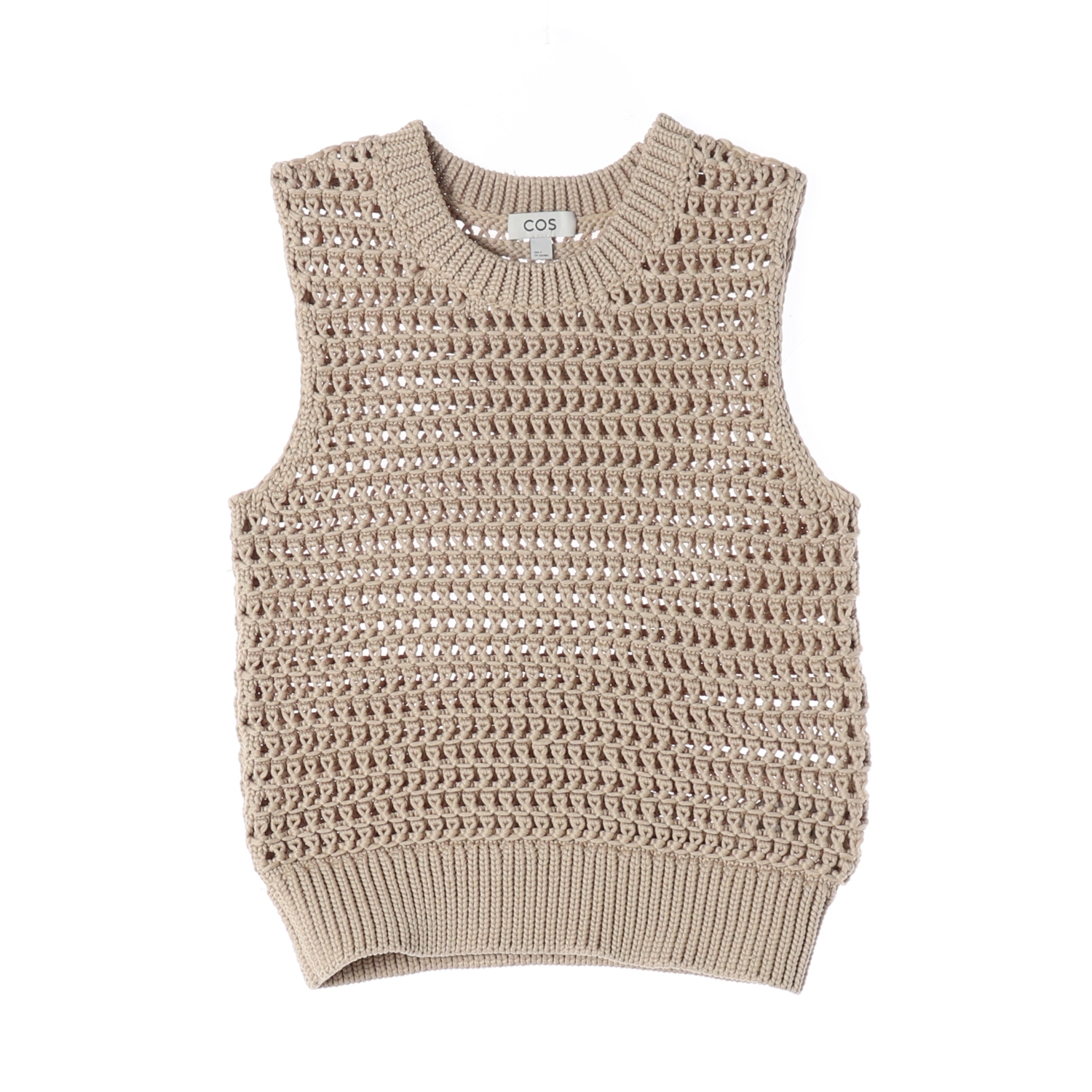 코스 크로셰 라운드 니트 조끼 베스트 베이지 