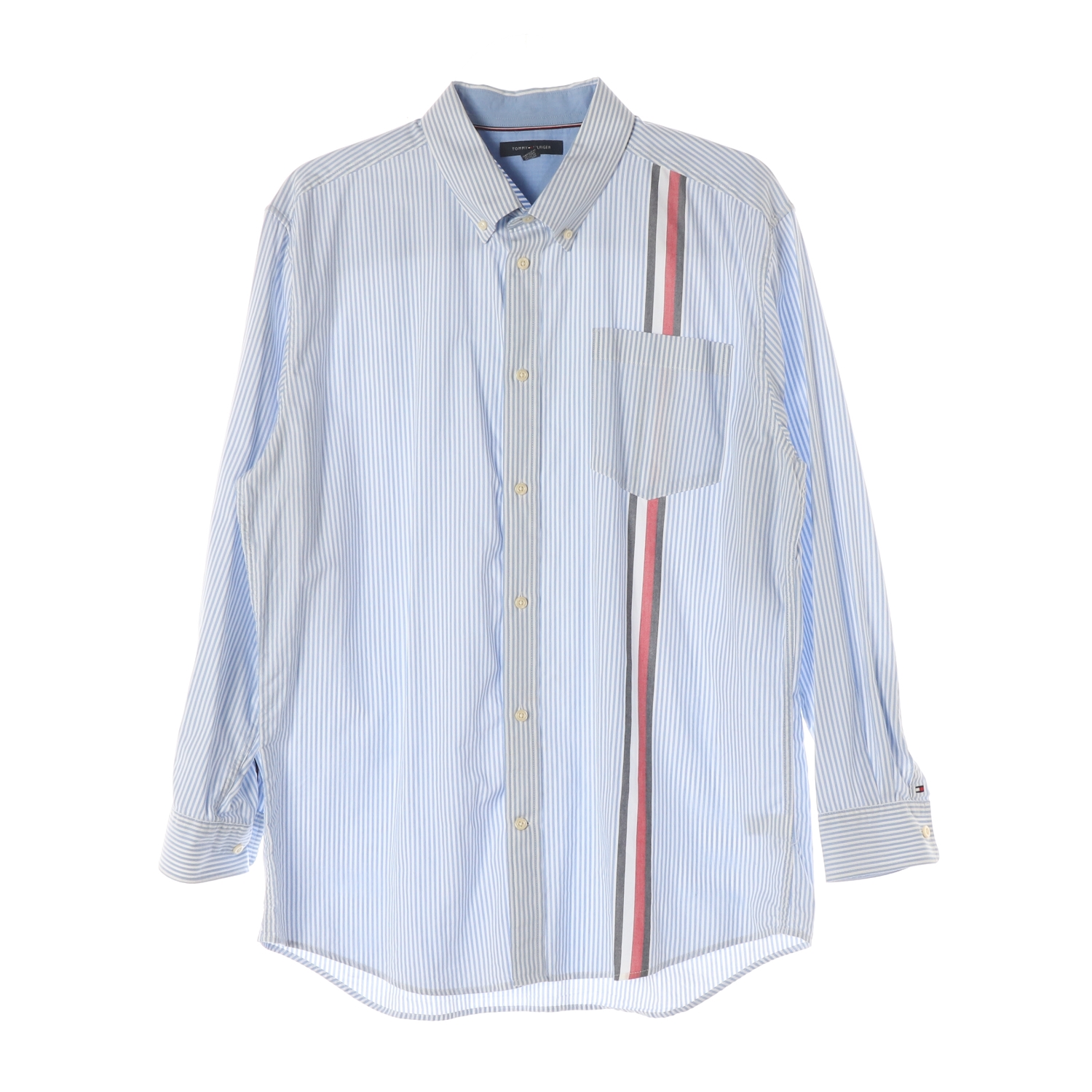 타미힐피거 스트라이프 라인 코튼 셔츠 XL