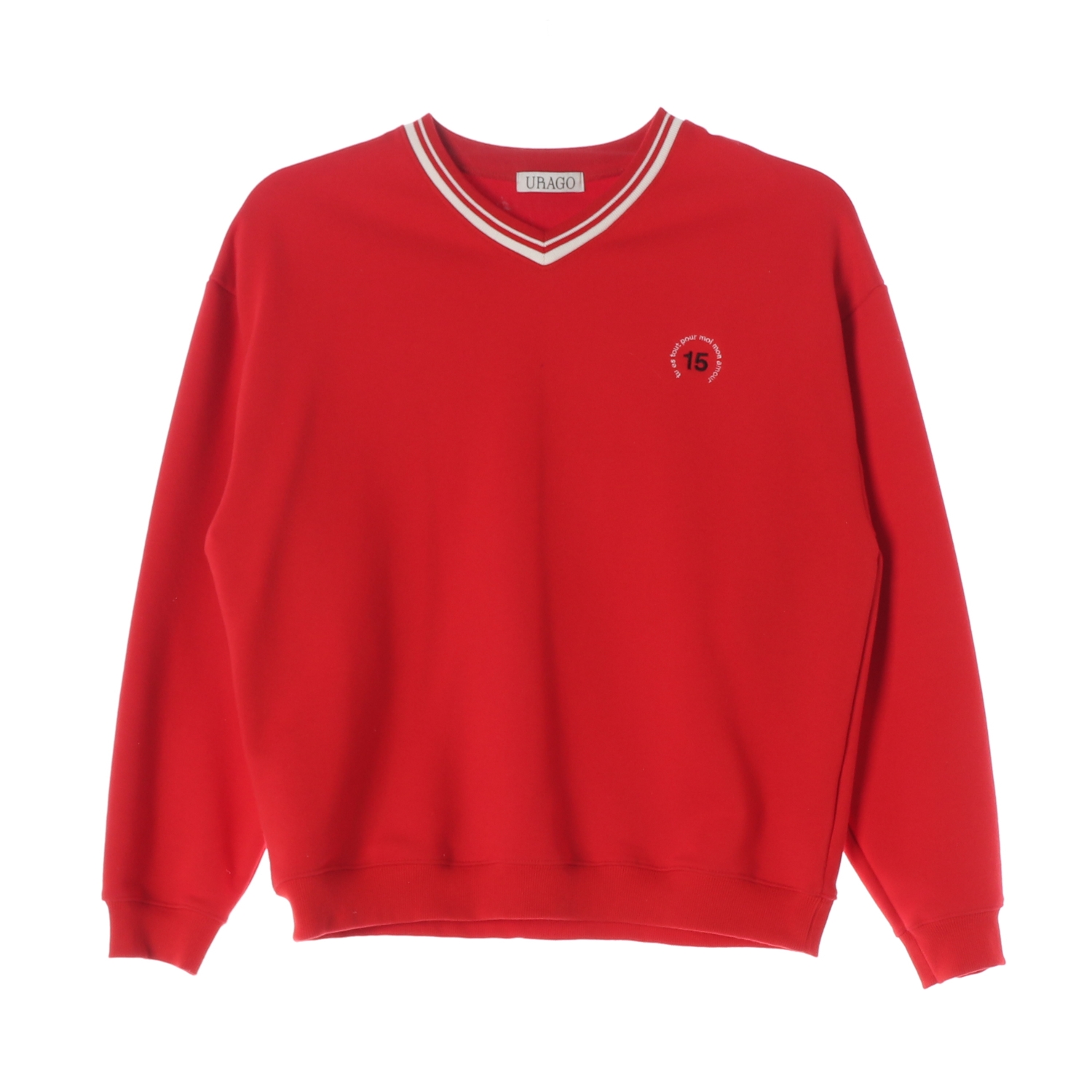유라고 24SS 스포티 브이넥 스웨트셔츠 맨투맨 레드