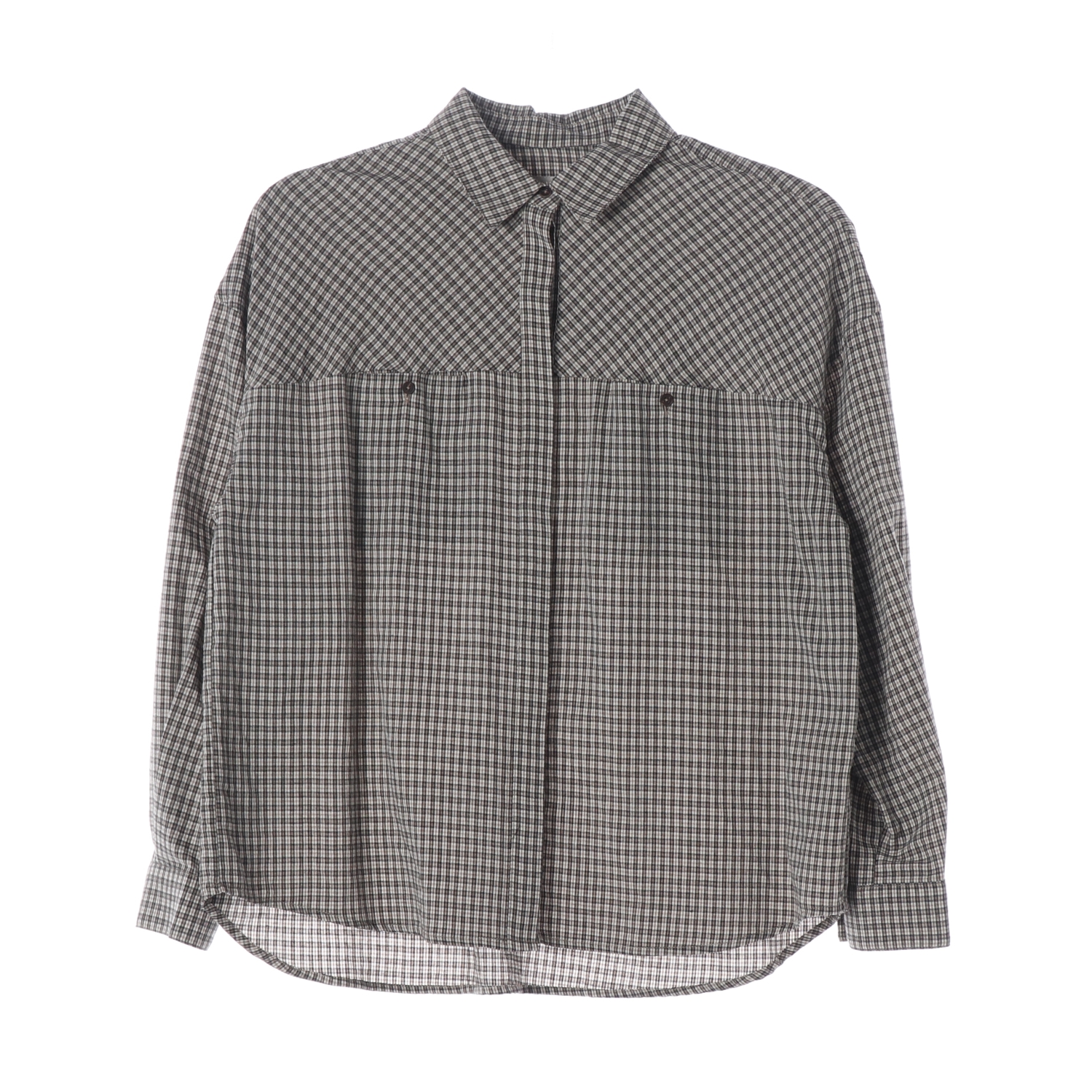 르니나 CODY 코디 체크 오버핏 셔츠 브라운