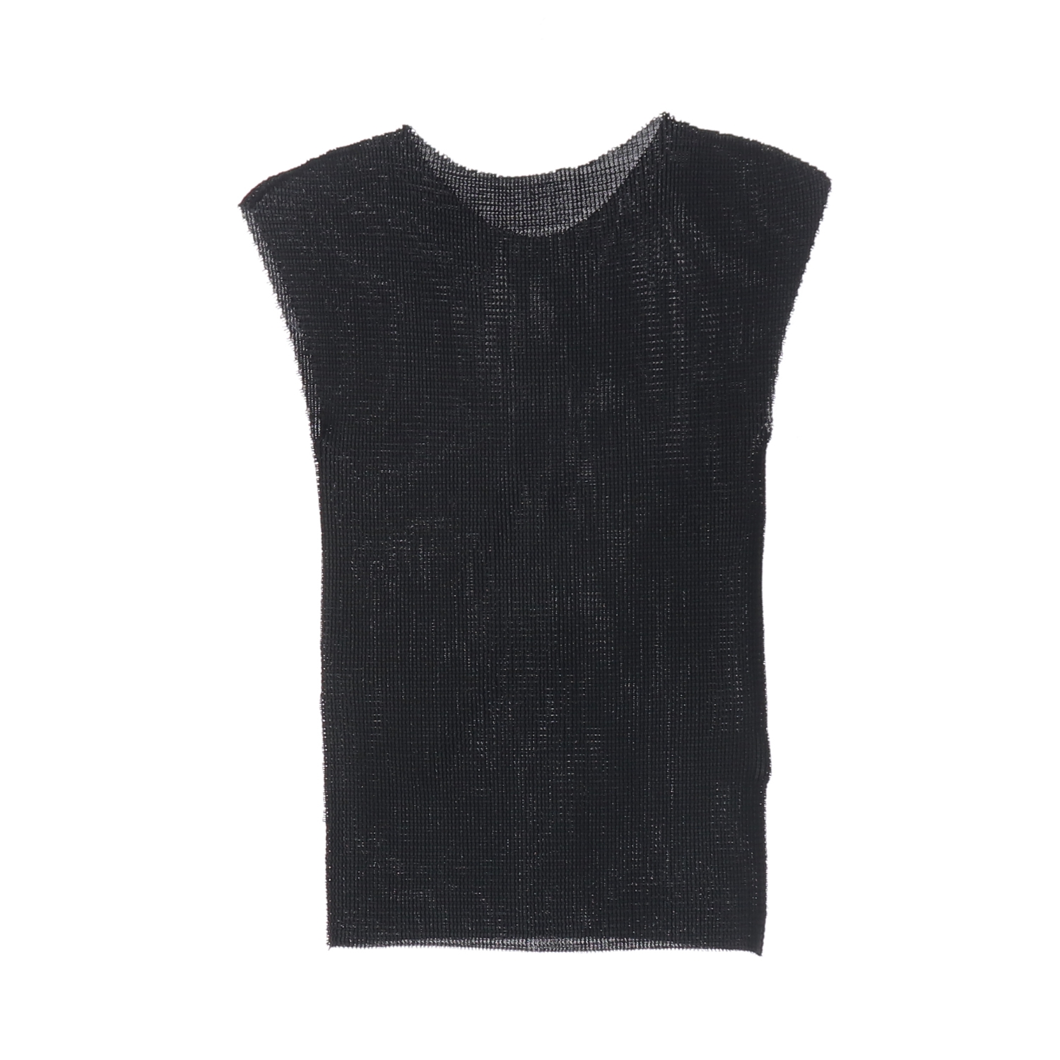 미 이세이 미야케 플리츠 플리즈 슬림핏 슬리브리스 탑