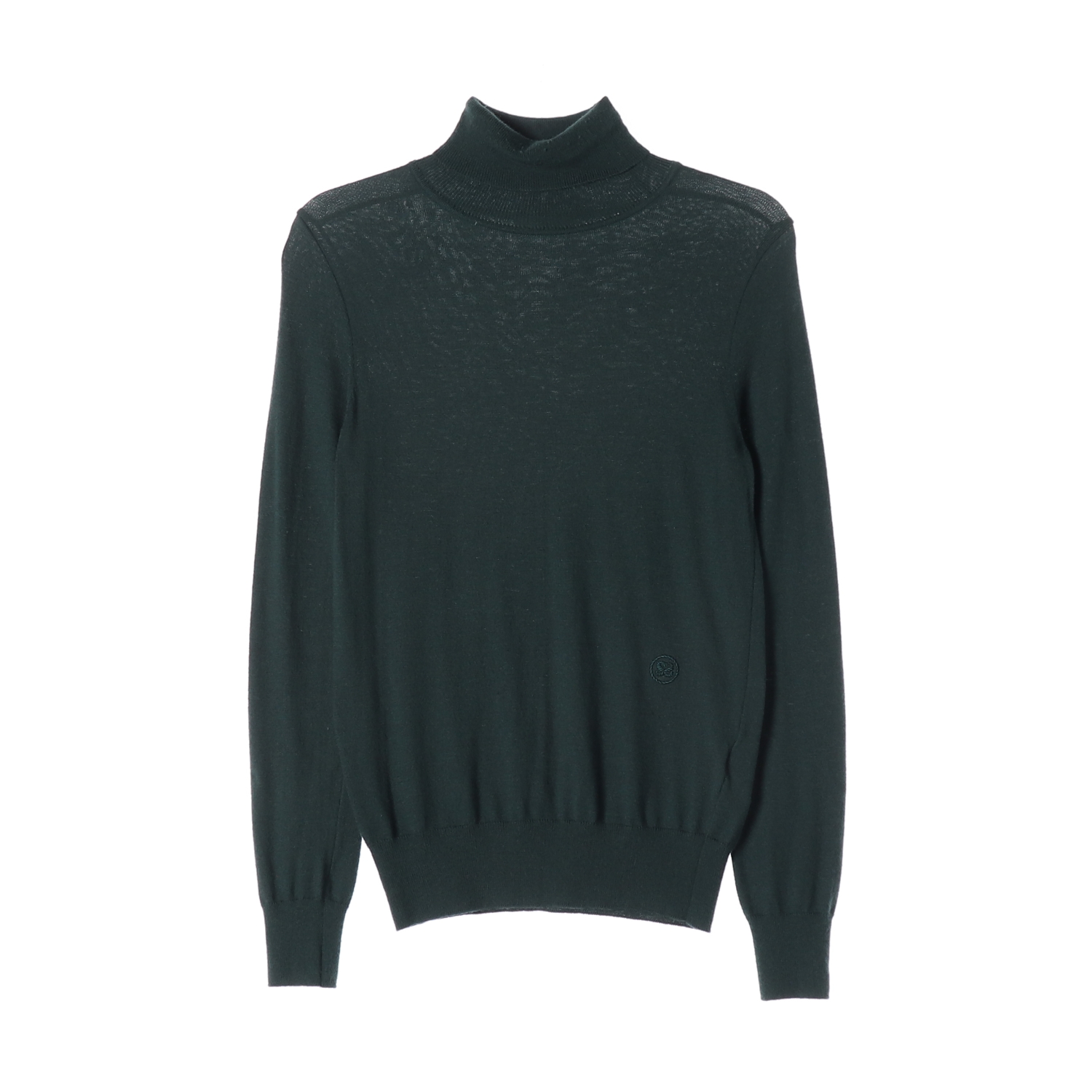 산드로 자수 로고 캐시미어 블렌드 터틀넥 니트 스웨터 그린