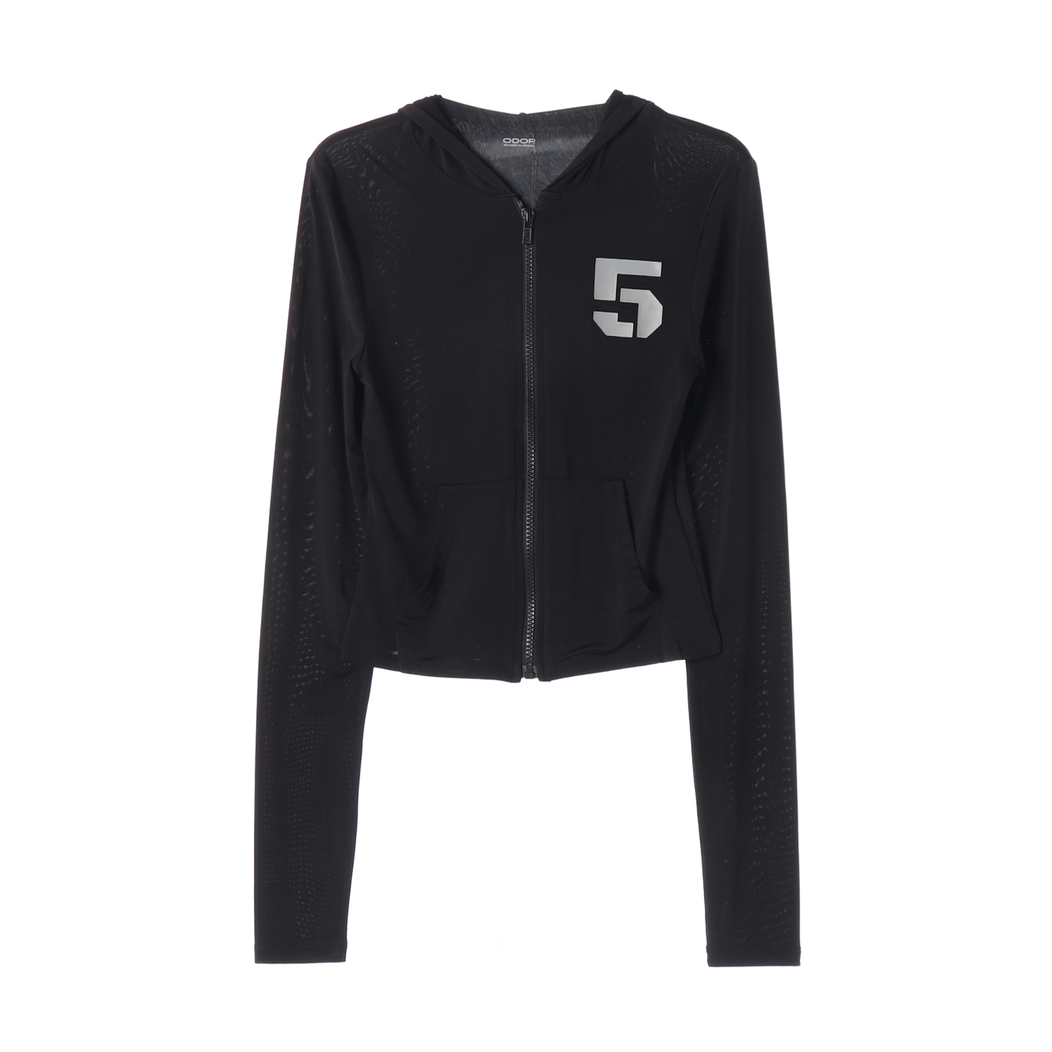 (새상품) 오도어 24FW NO.5 스트레치 후드 집업 블랙 셋업 