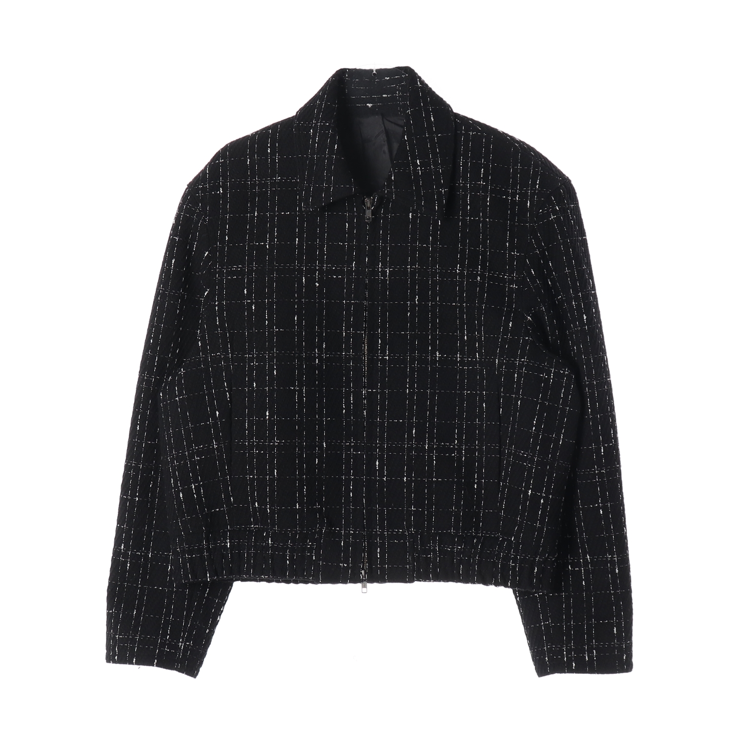 엘무드 울 블렌드 트위드 블루종 재킷