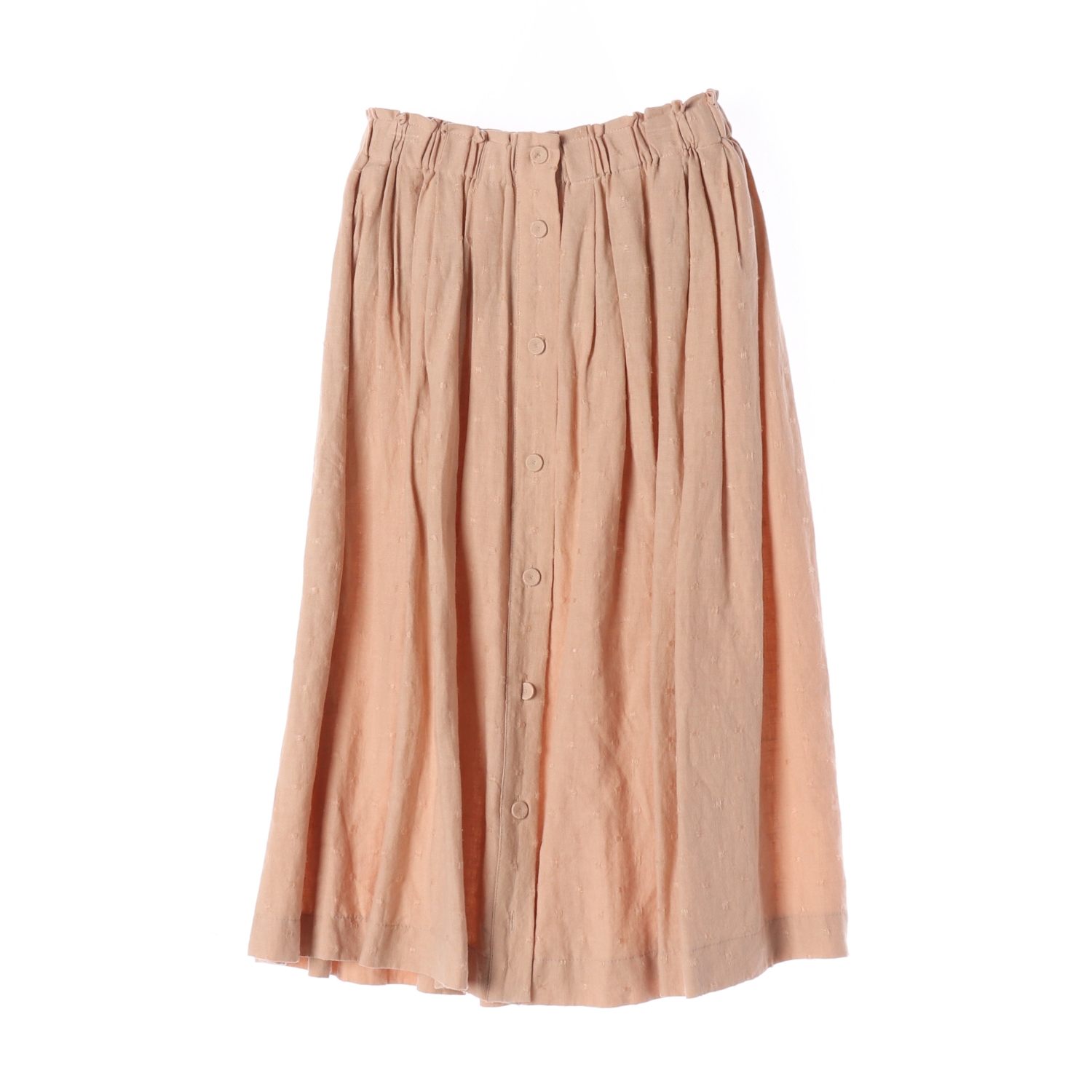 르니나 ORORA 오로라 버튼 린넨 롱 스커트 코랄