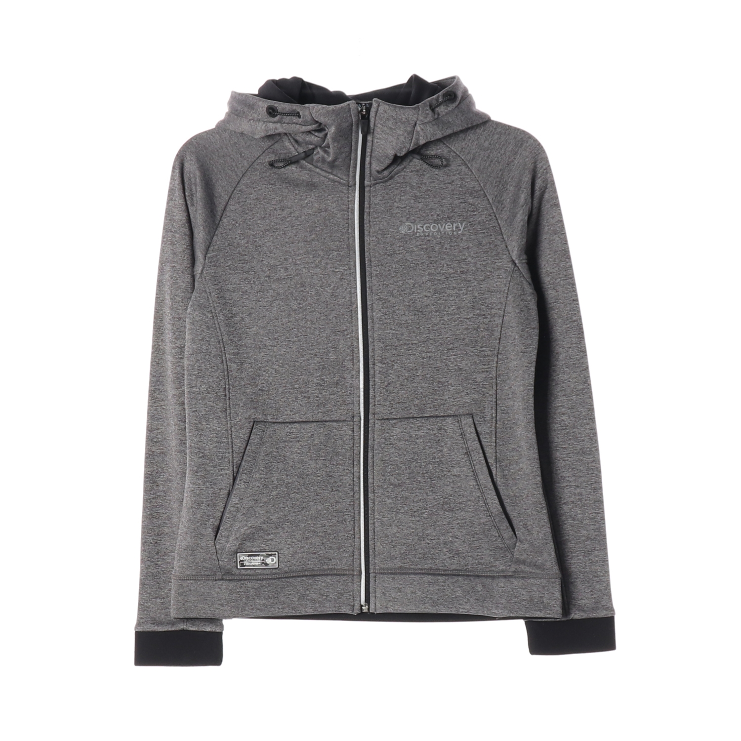 디스커버리 후드 플리스 기모 집업 재킷 그레이 