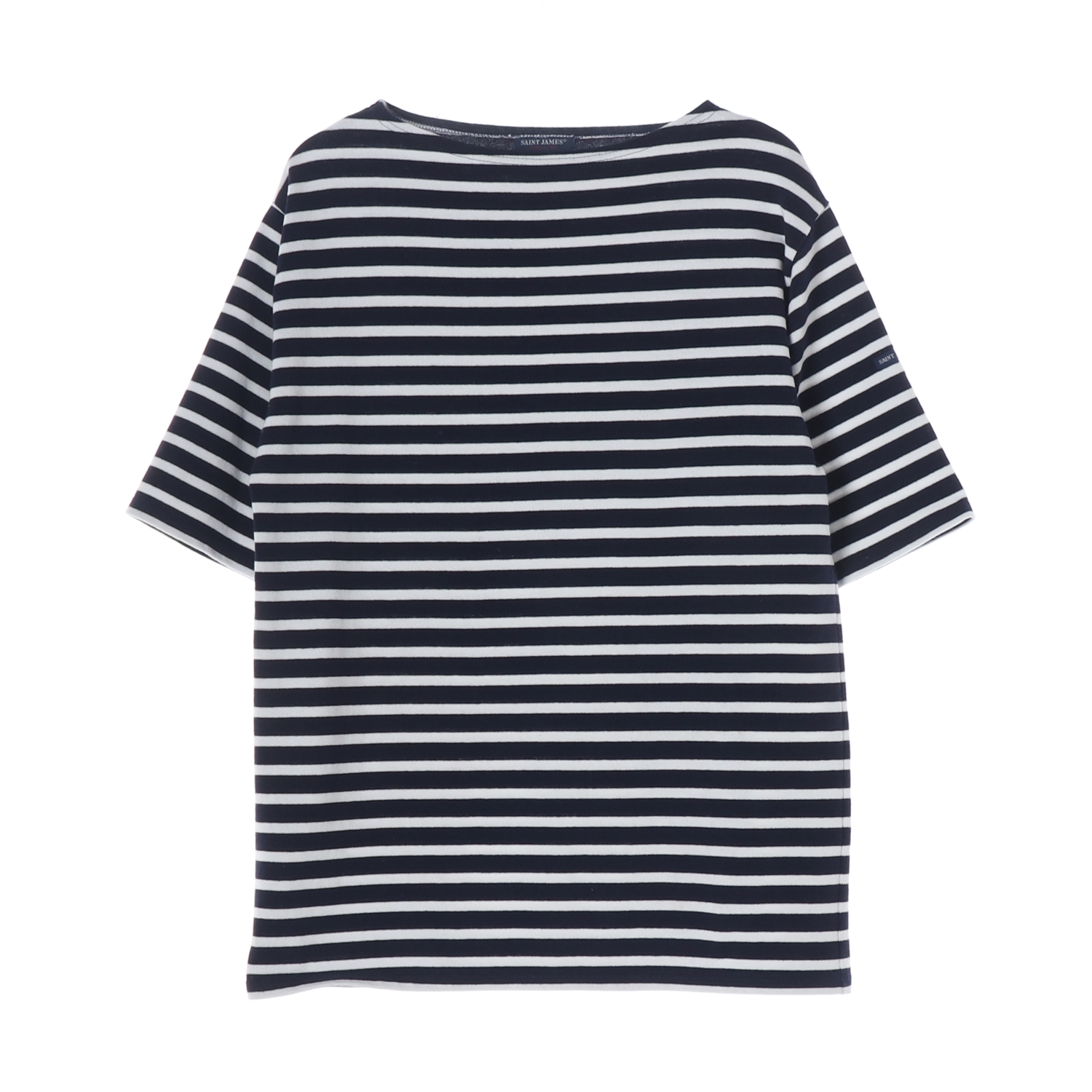 세인트 제임스 스트라이프 코튼 반팔 티셔츠 네이비