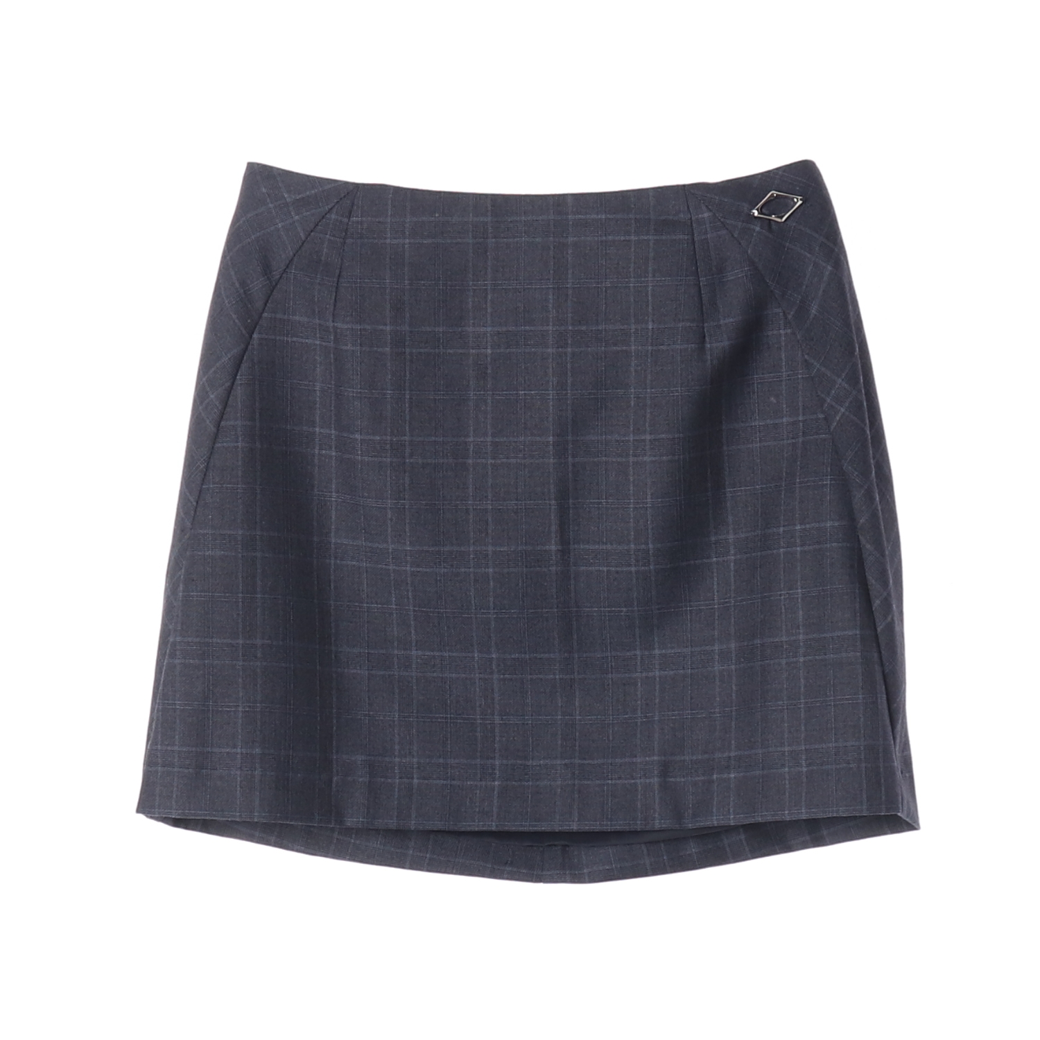 미스치프 체크 패턴 미니 스커트 네이비 셋업
