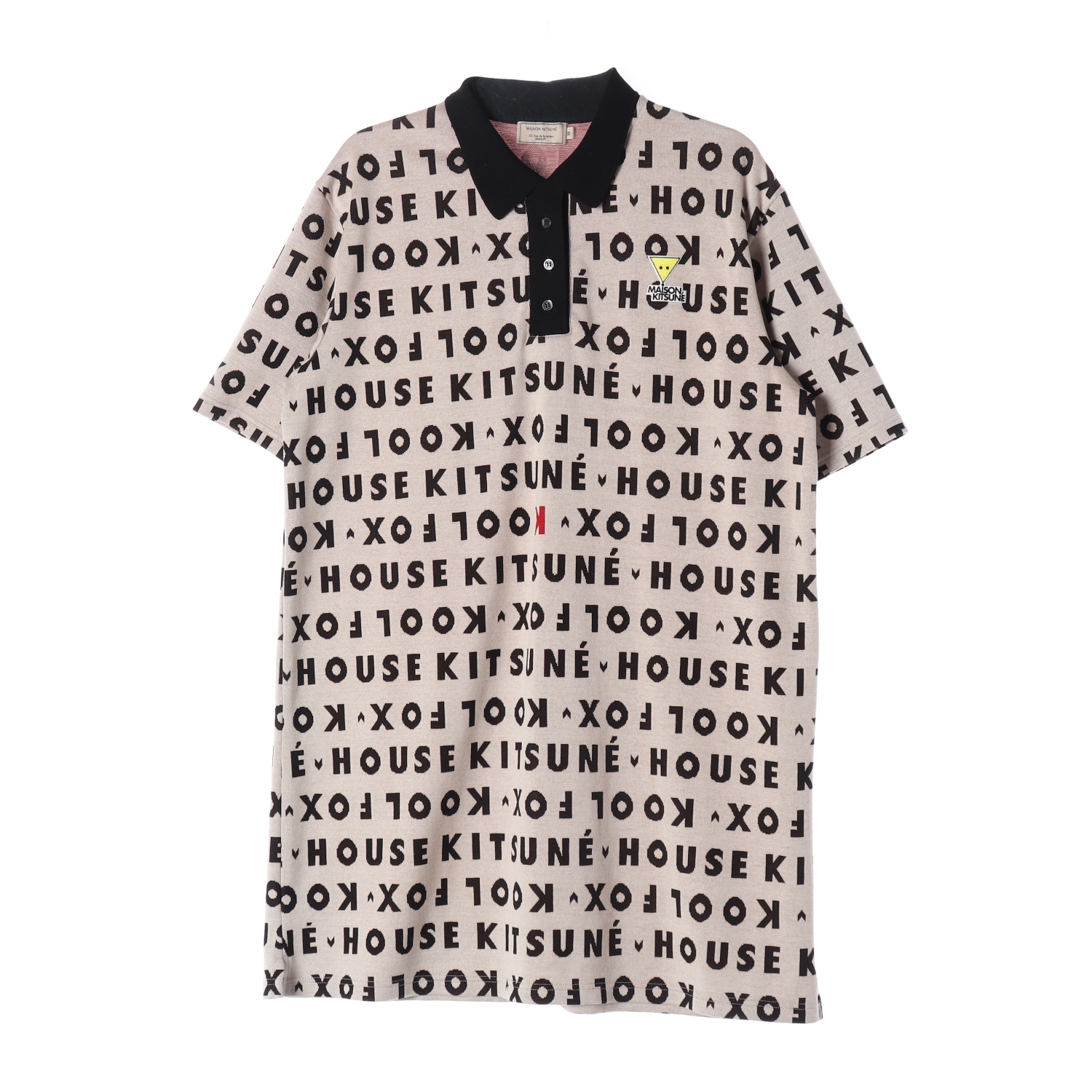메종키츠네 하우스 로고 패턴 반팔 카라 피케 폴로 원피스