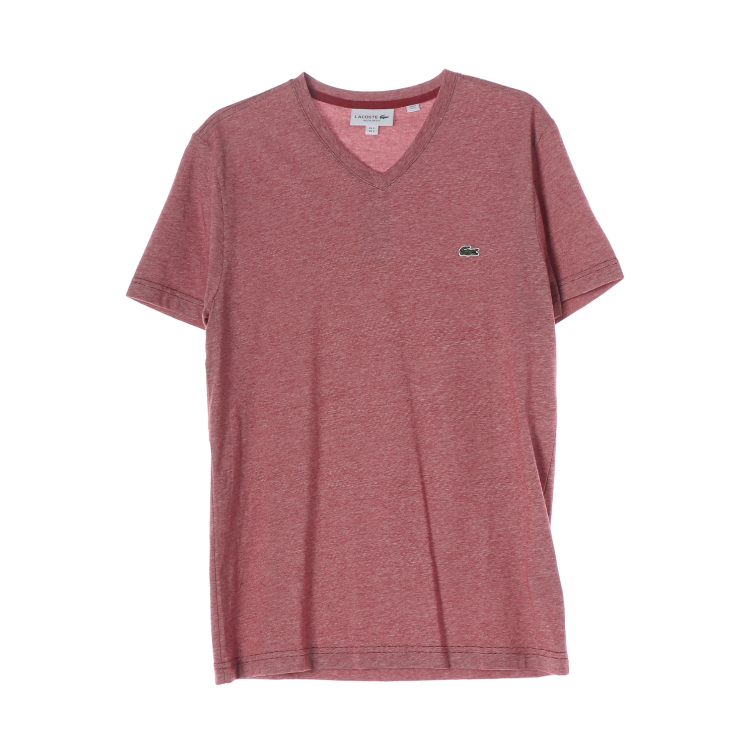 (새상품) 라코스테 레귤러핏 브이넥 코튼 반팔 티셔츠 레드