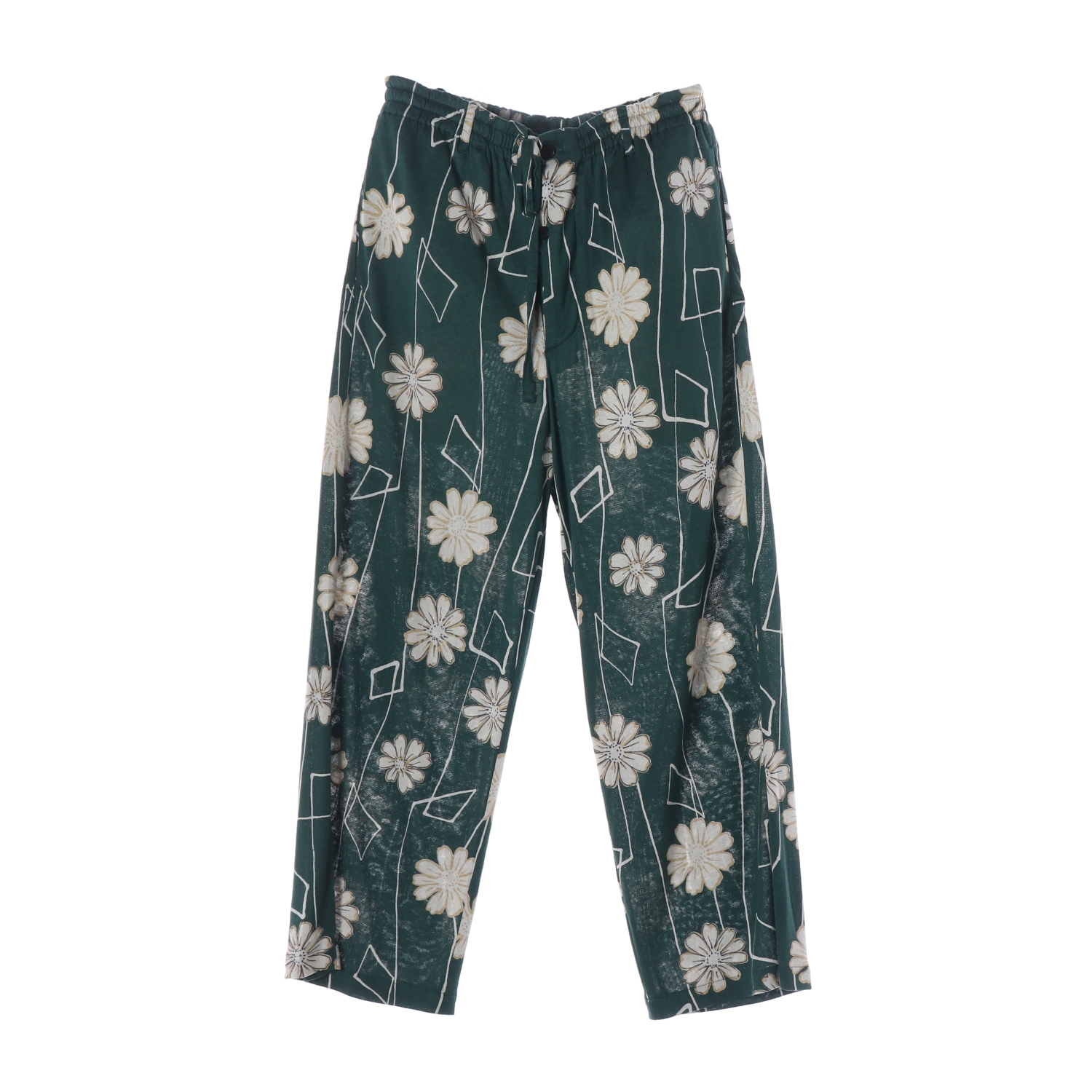 이얼즈어고 린넨 가든 플라워  밴딩 팬츠 바지 그린