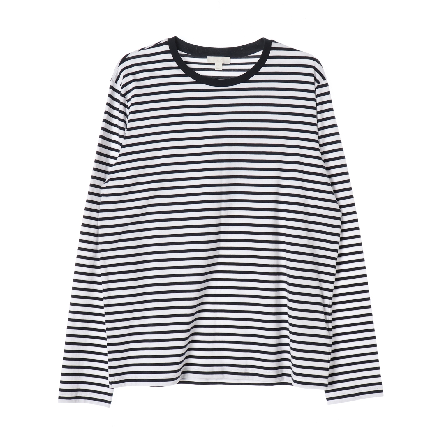 코스 스트라이프 긴팔 티셔츠 네이비 화이트