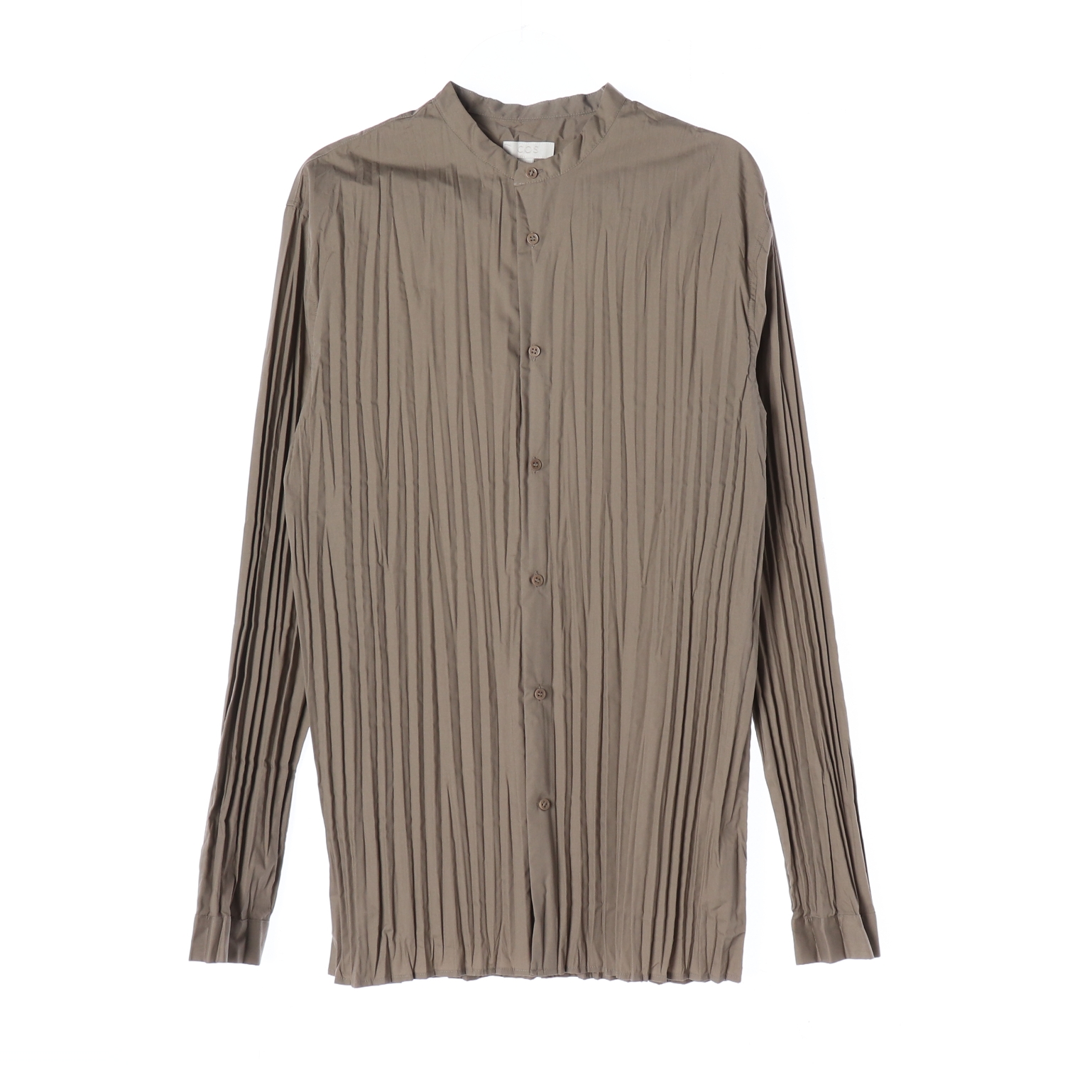 (새상품) 코스 플리츠 카라리스 셔츠 카키 