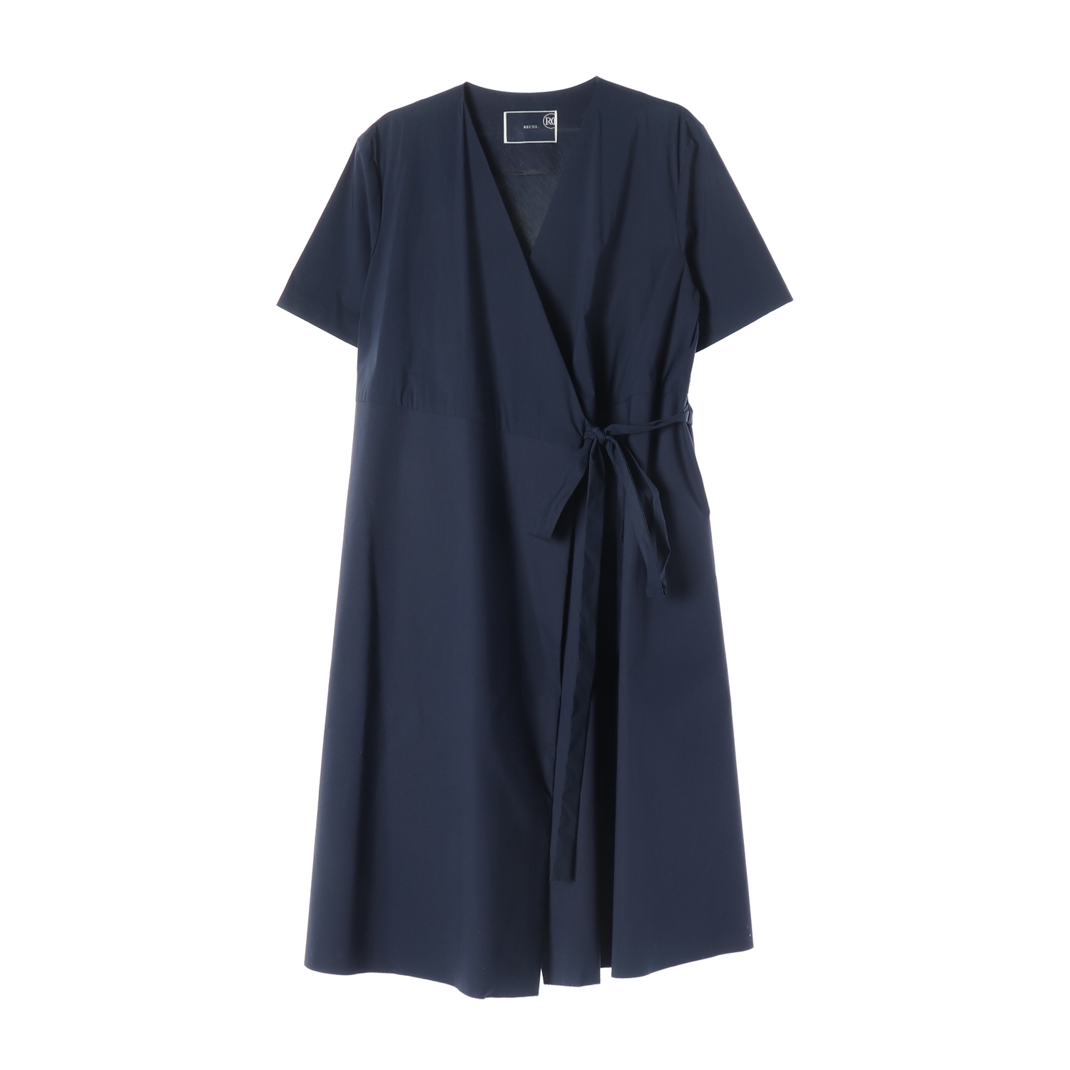 렉토 미니멀 랩 반팔 원피스