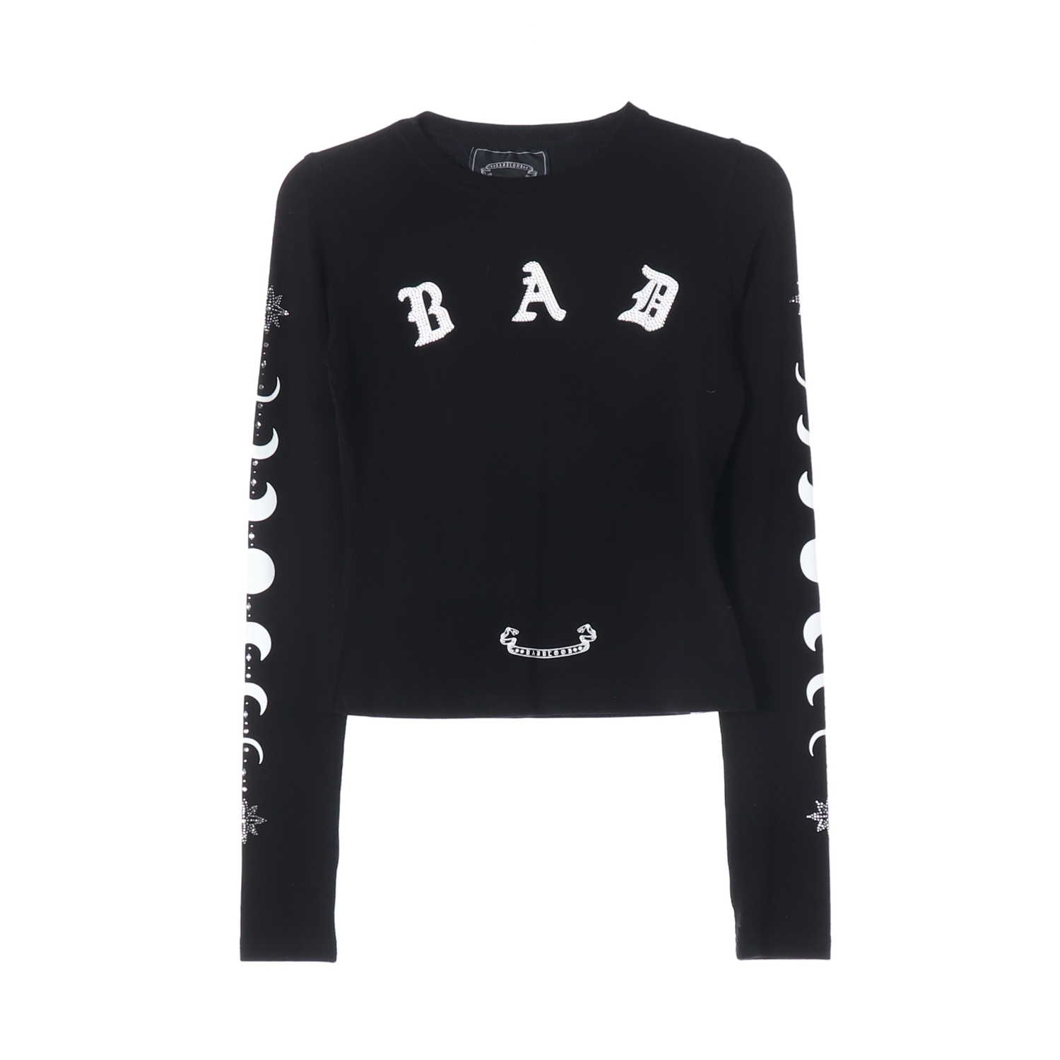 배드블러드 25FW 미스틱 라인스톤 로고 져지 슬림 긴팔 티셔츠