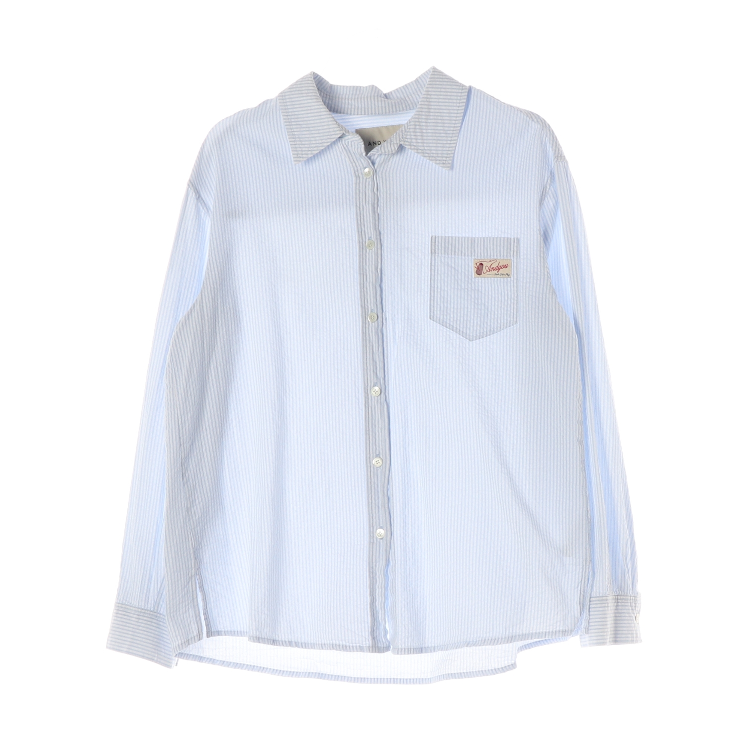 앤유 25FW 스와니 루즈핏 스트라이프 셔츠