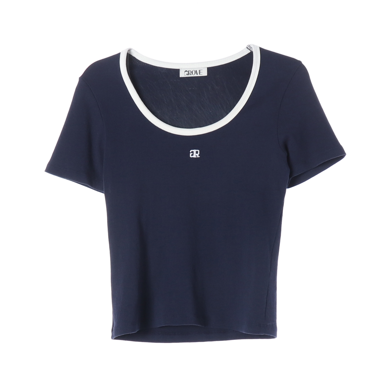 그로브 22SS RORY 로리 U넥 링티 반팔 티셔츠 네이비