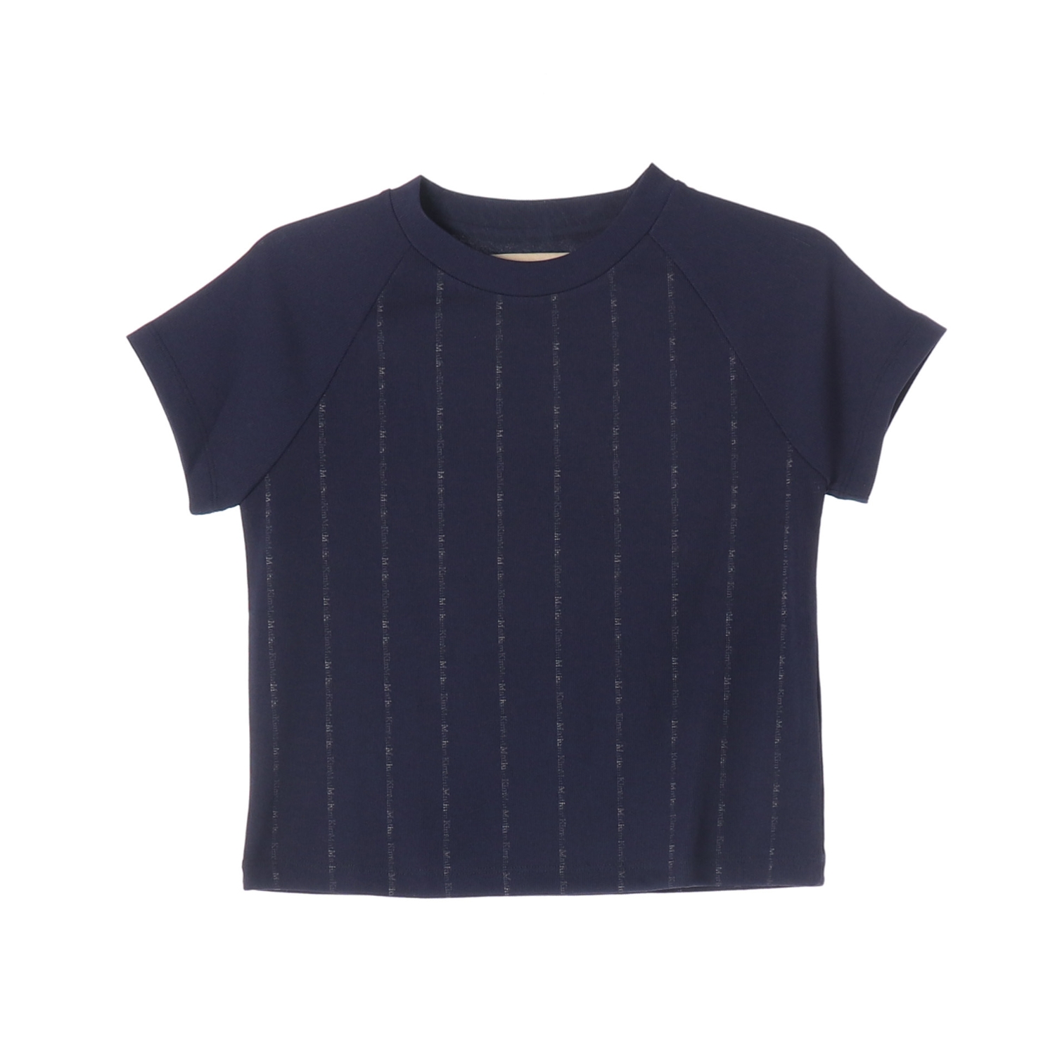 마뗑킴 22SS 로고 프린트 스트라이프 레글런 반팔 티셔츠